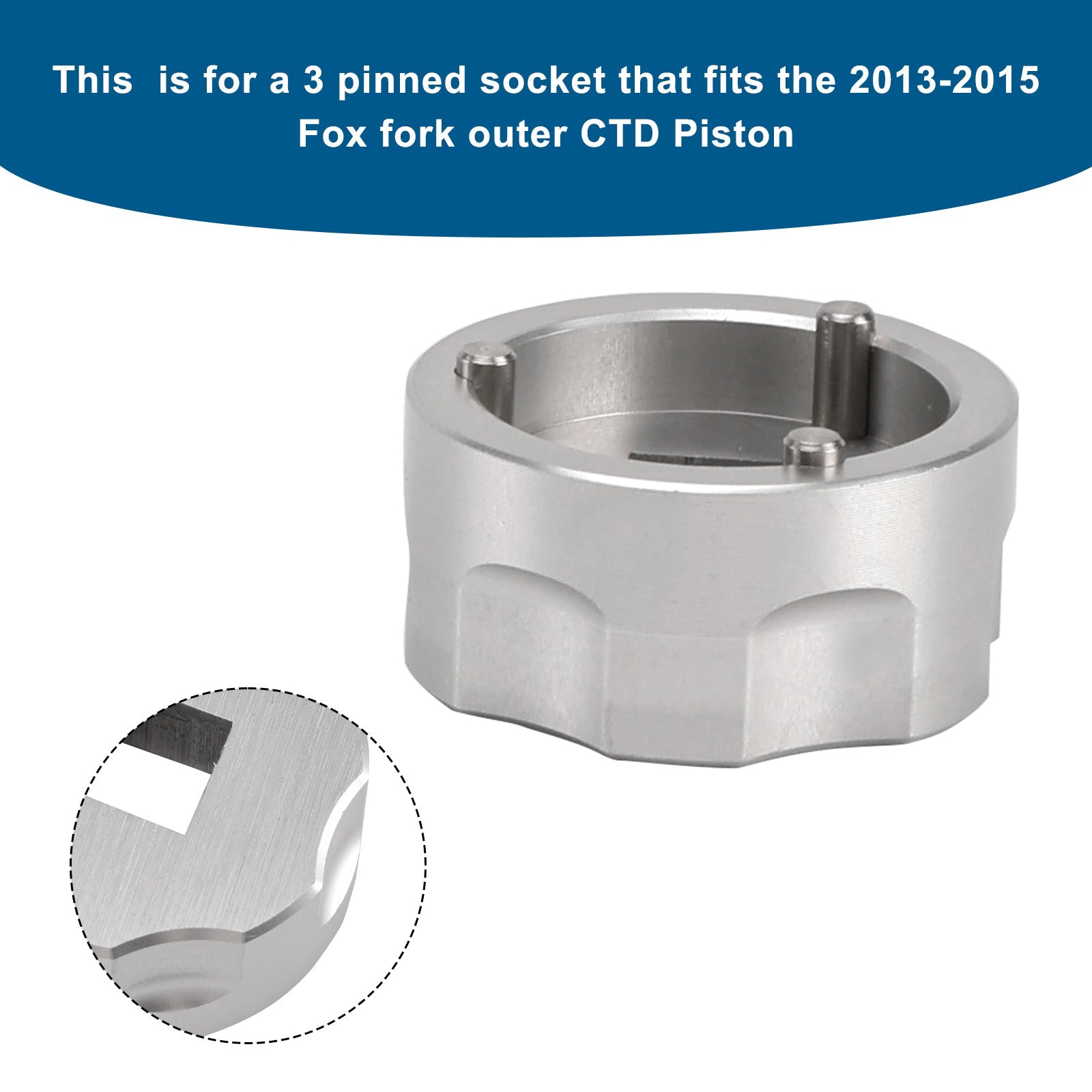 Fork Socket Tool for Fox CTD 3 pin outer piston removal-- 398-00-504