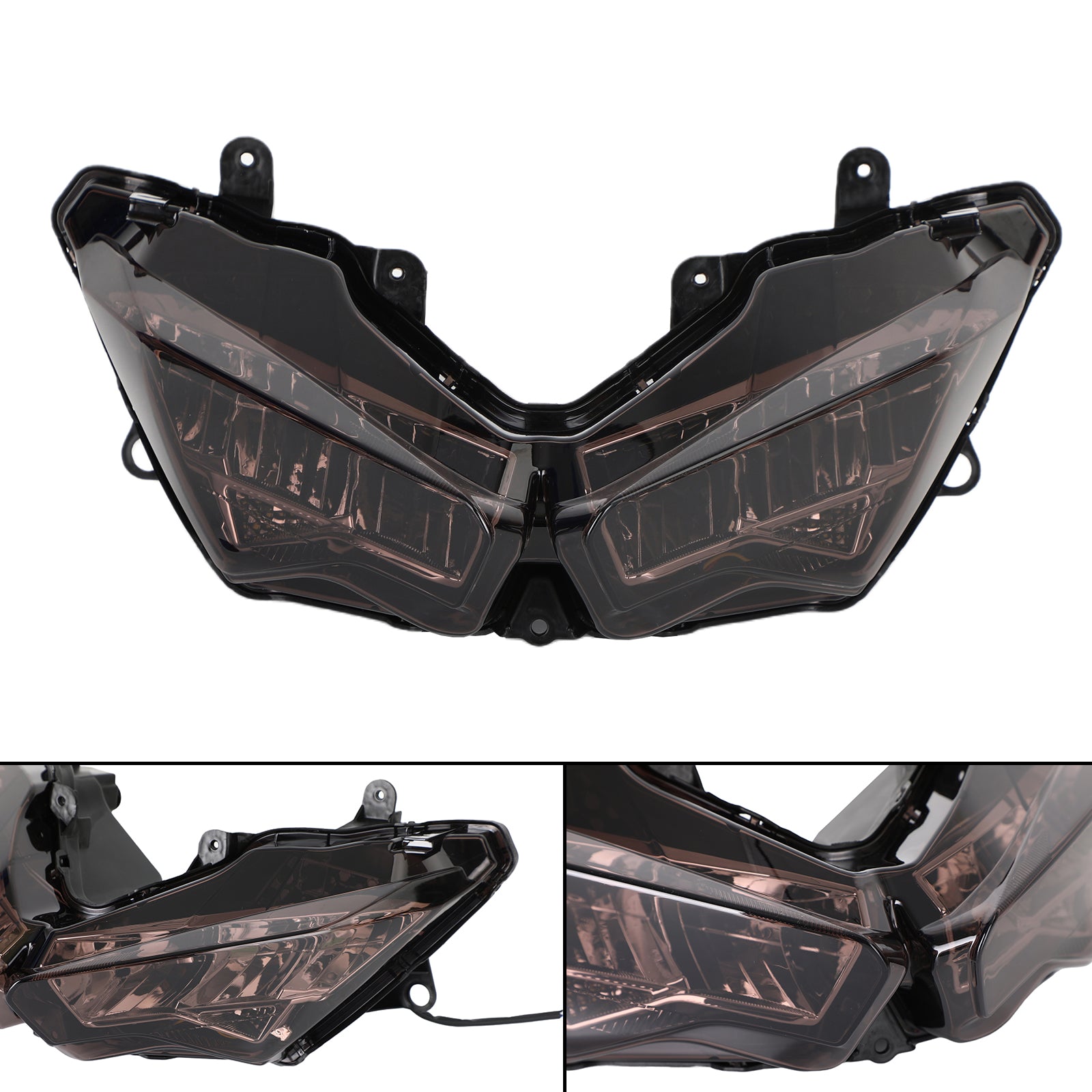 Front Headlight Grille Lamp Grille Protector Smoke For Kawasaki Ninja 400 18-23