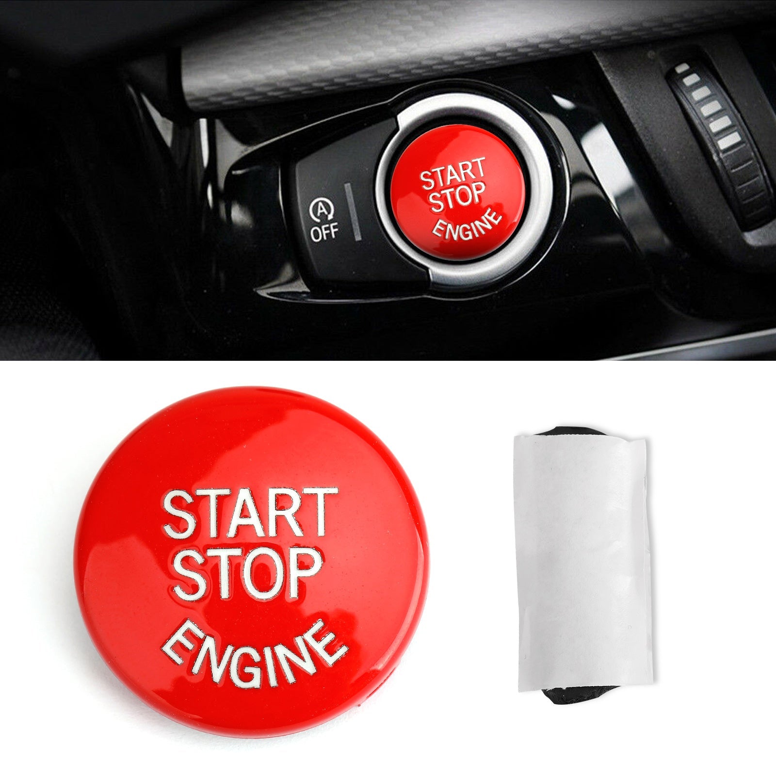 Start Stop Engine Button Switch Cover For BMW E Chassis E90 E91 X5 E70 E60 Red