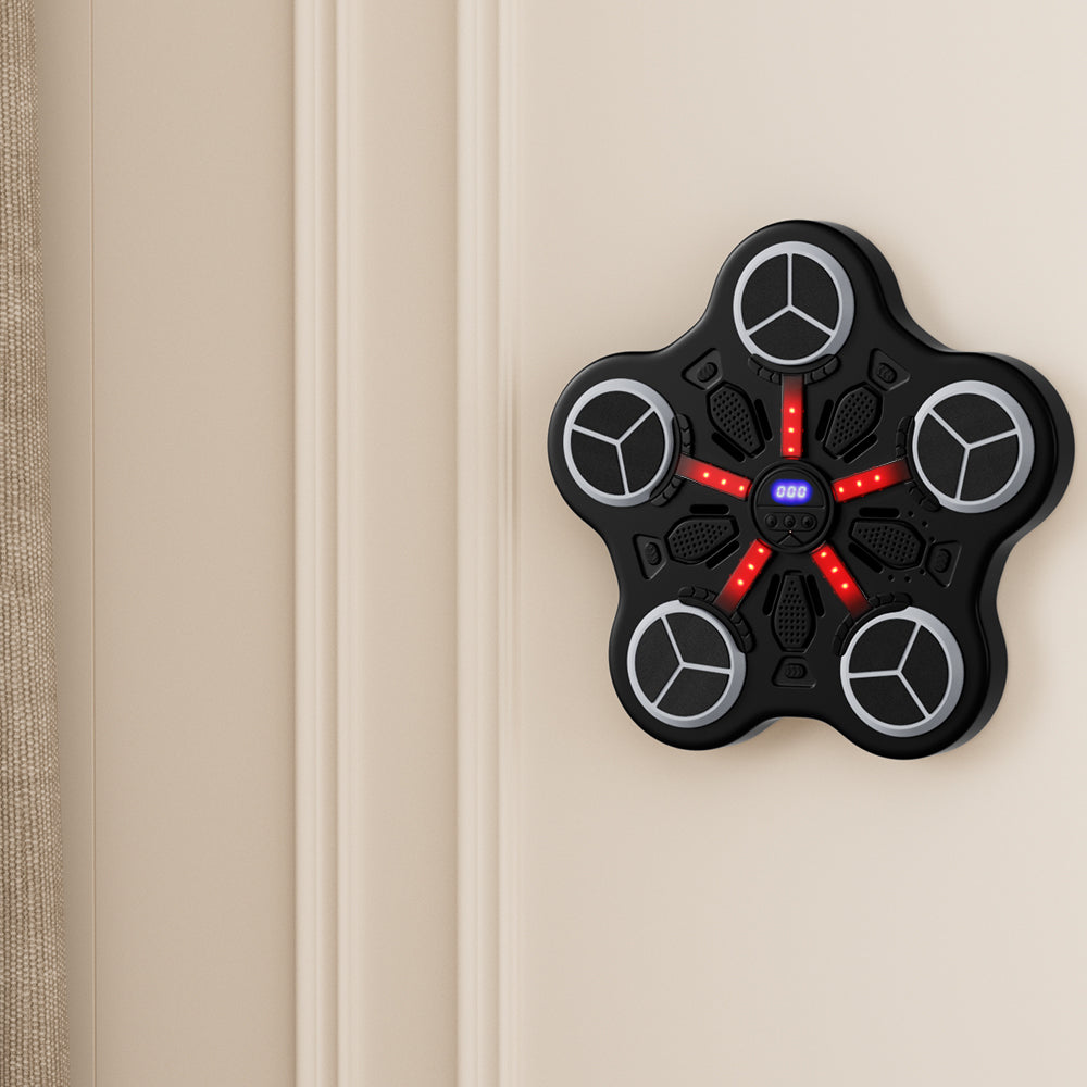 Dual Installation Options & Scoring Function for Home Use Music Boxing Machine for Kids – Wall-Mounted Bluetooth Smart Boxing Trainer with Workout Gloves