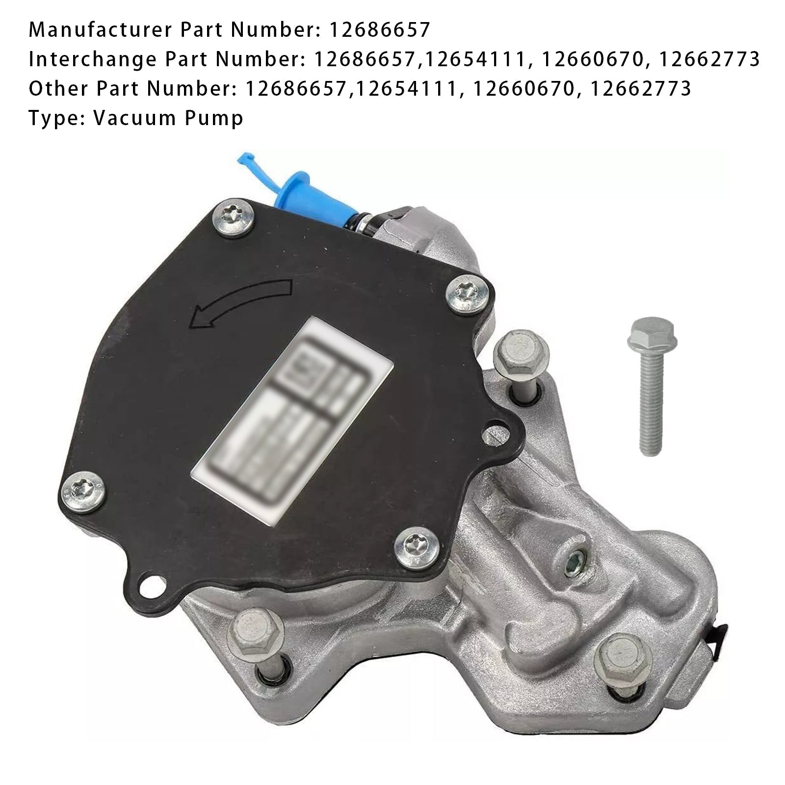 2016-2022 Chevy Camaro Vacuum Pump 12686657 12654111