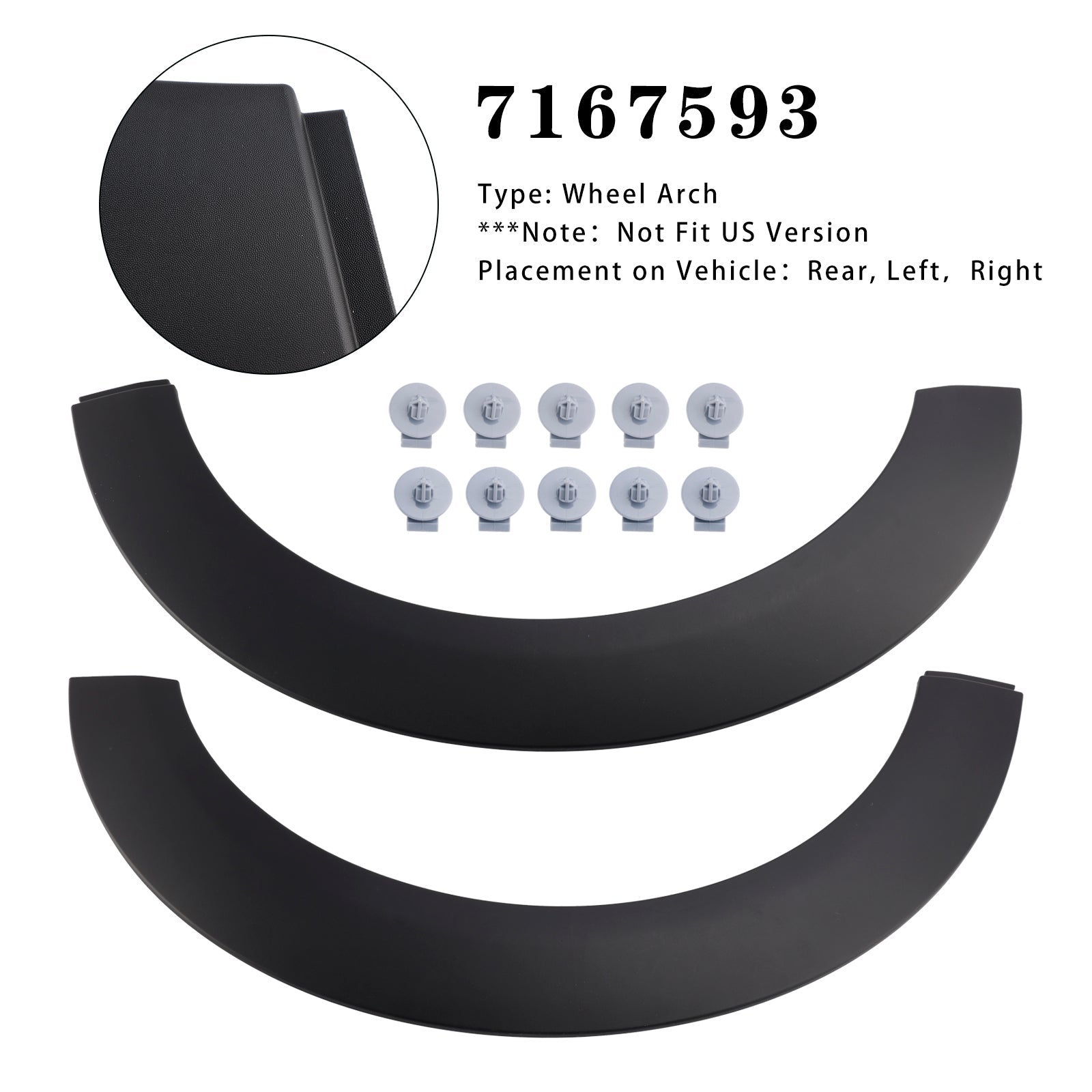 MINI R55 Rear Left+Right Pair Wheel Arch Flare Sidewall Trim 7167593 594