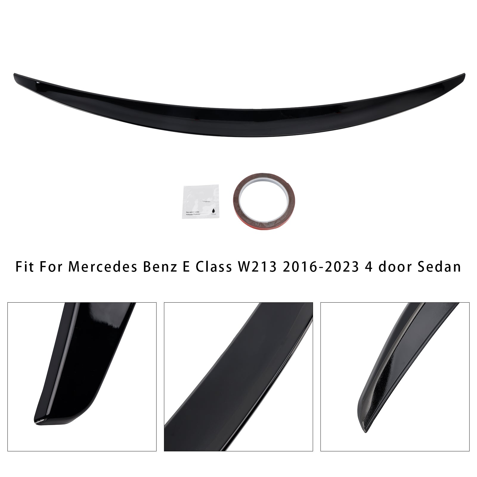 Gloss Black Rear Spoiler For Mercedes-Benz E-Class W213 16-23 E63 Style