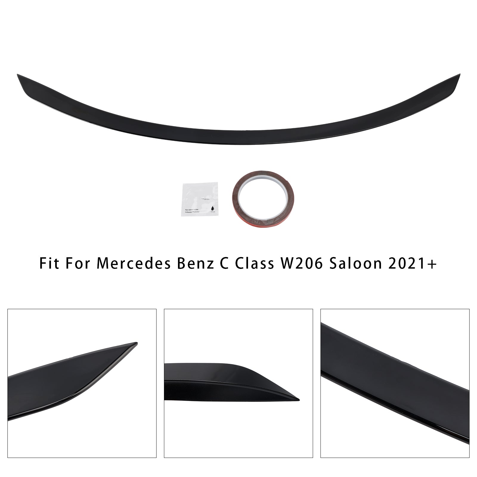 Gloss Black Rear Spoiler For Mercedes-Benz C-Class W206 C63 S Style 2021+