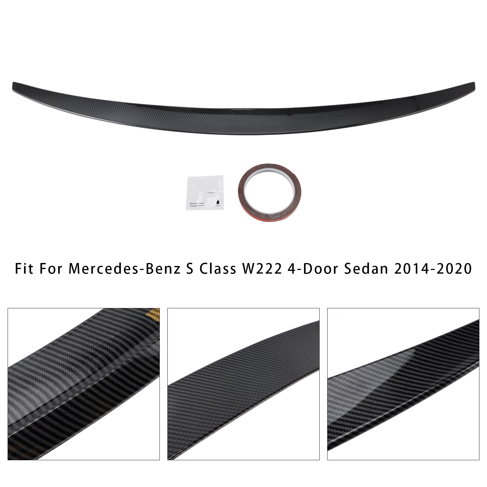 2014-2020 Mercedes-Benz S-Class W222 Carbon Fiber Look Rear Boot Spoiler