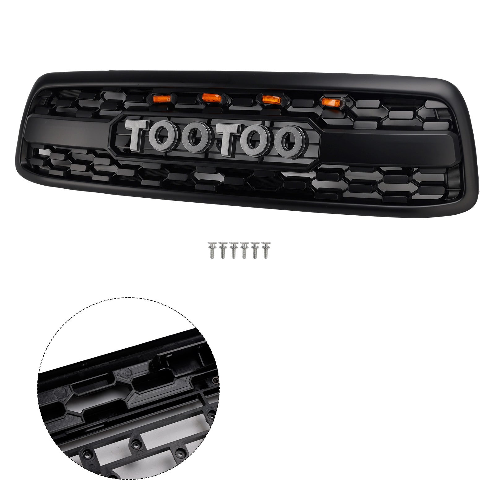 Matte Black Front Bumper Grill Grille Fit Toyota Tundra 2000-2002 W/LED