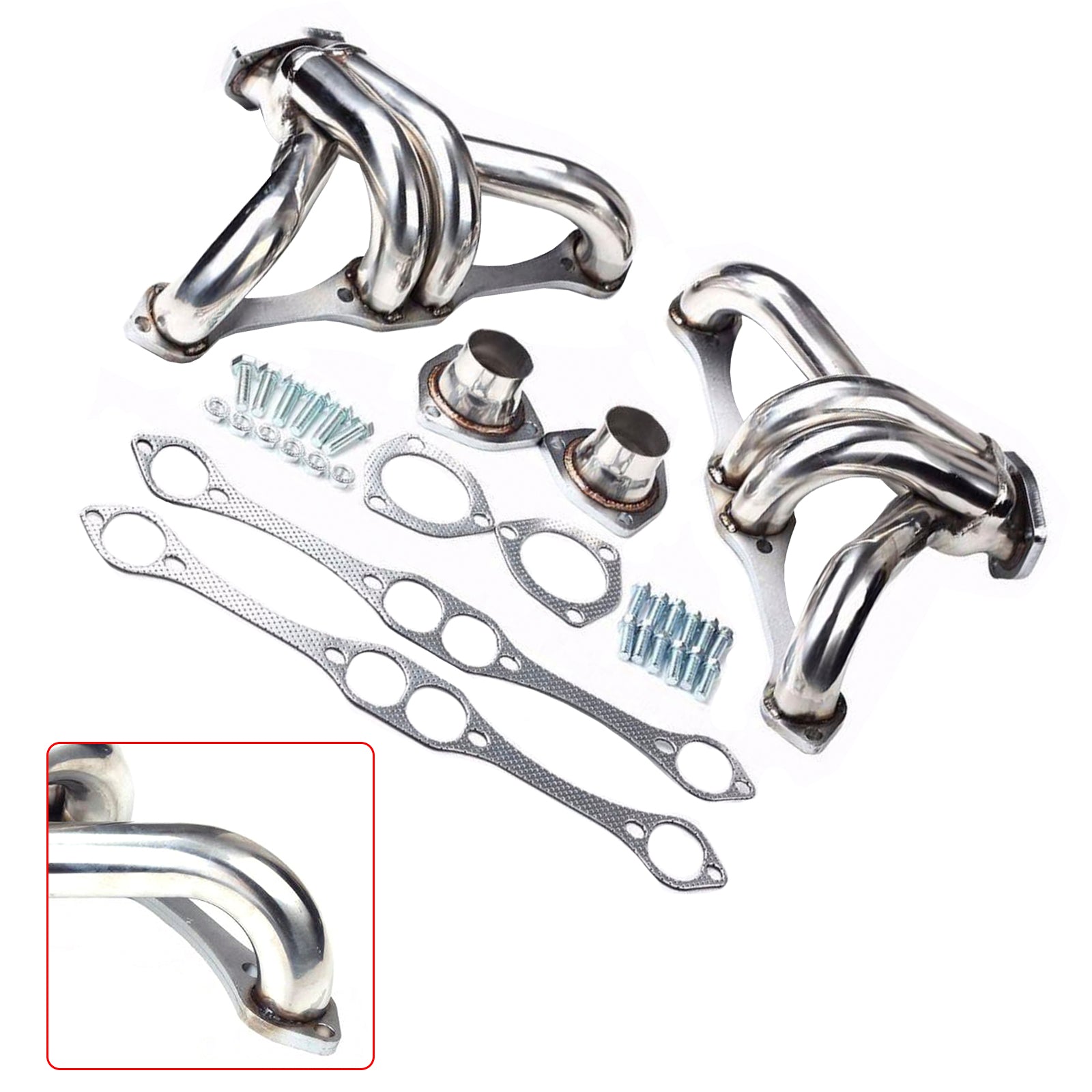 Exhaust Header Manifold Fit Chevy Small Block SB V8 262 265 283 305 327 350 400