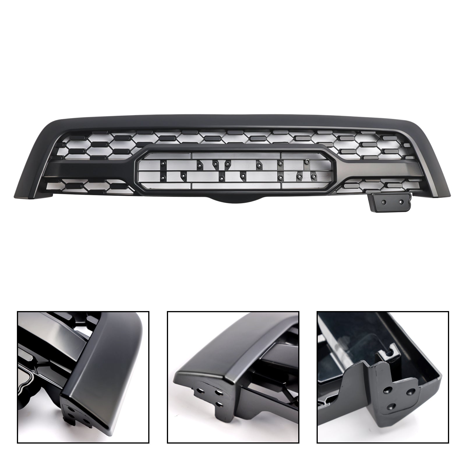 Matte Black Front Bumper Grill Grille Fit Toyota Sequoia 2005-2007 W/ Led Light