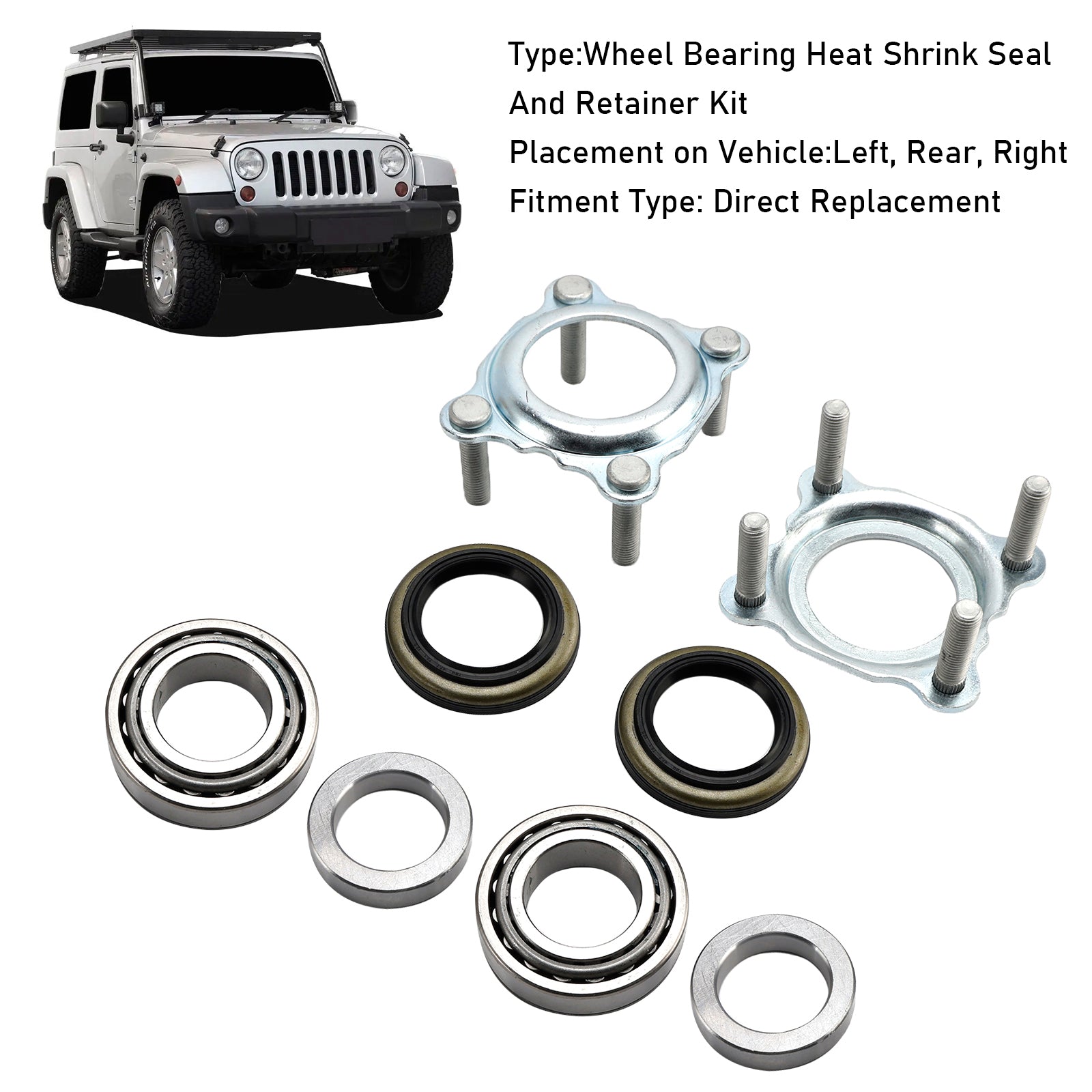 2007-2017 Jeep JK Wrangler Both Side Rear Axle Bearing Seal Kit 68003270AA