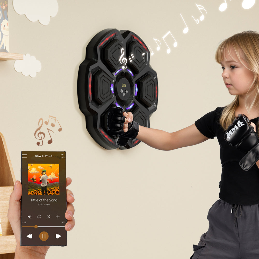 Office & Gym – Fun Fitness & Boxing Trainer Punching Workout Equipment for Home Bluetooth Smart Boxing Machine for Adults & Kids – Wall-Mounted Reflex Training
