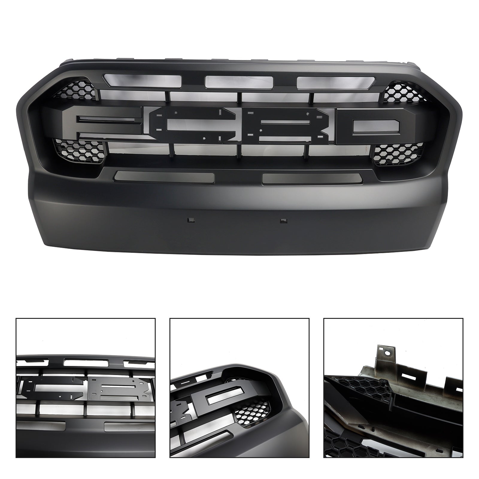 포드 레인저 2015-2019 T7 매트 블랙 레인저 랩터 스타일 전면 범퍼 그릴