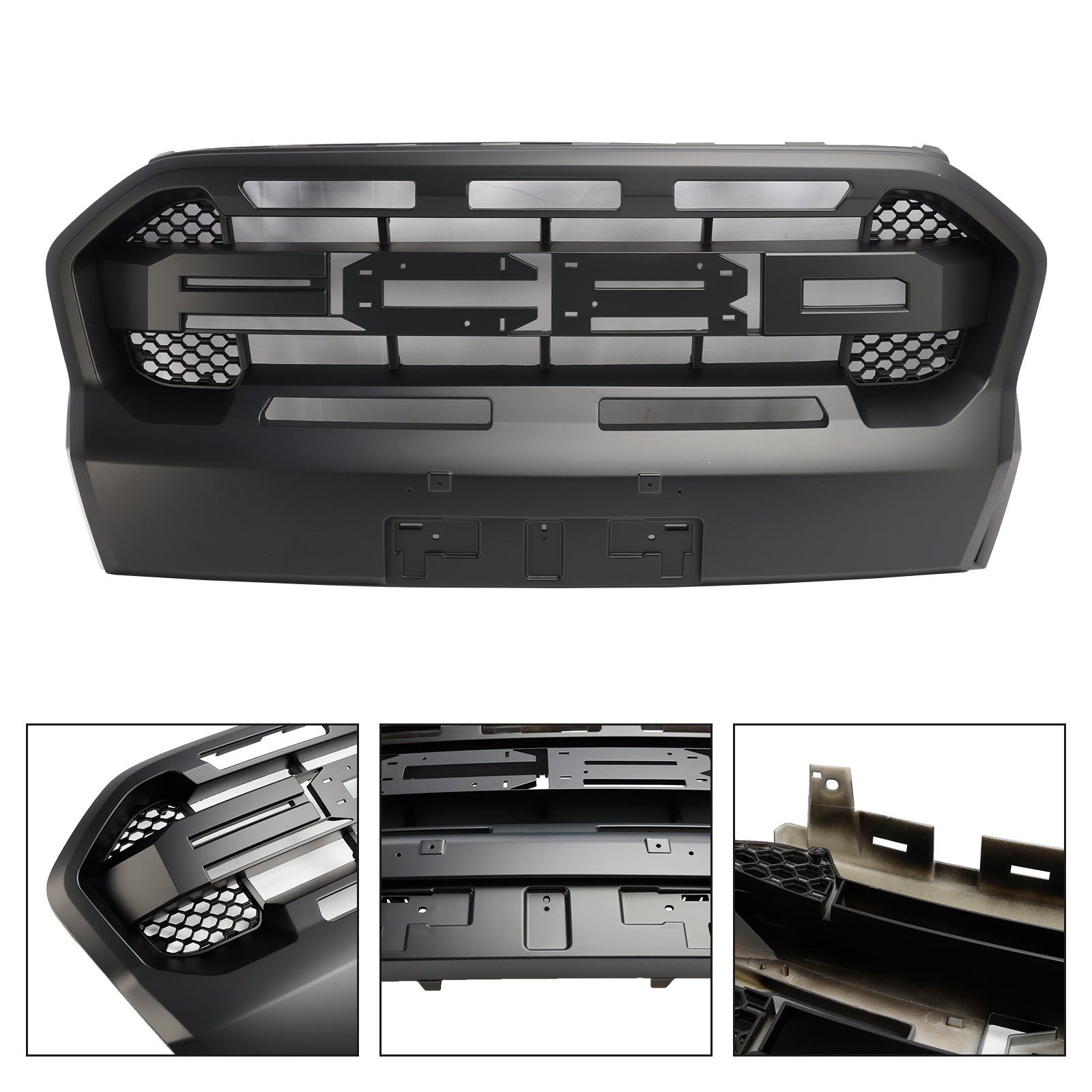 Ford Ranger 2019-2023 T8 Matt Black Ranger Raptor Style Front Bumper Grille