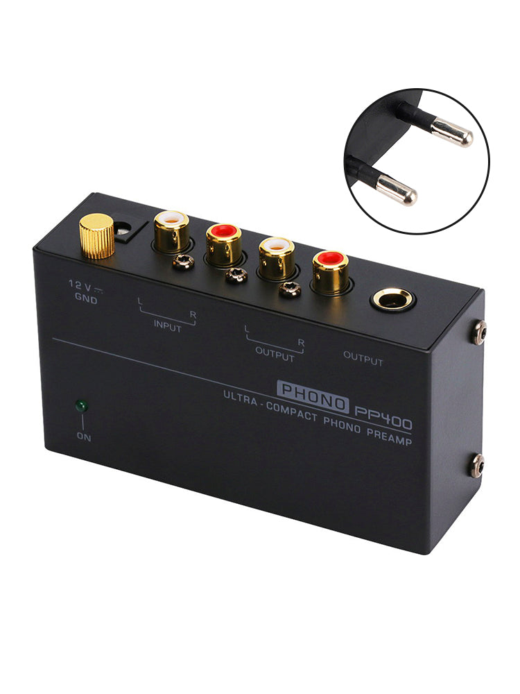 PP400 Ultra-Compact Phono Preamp Preamplifier With RCA 1/4Inch Support TRS Interfaces Preamplificador Phono Preamp
