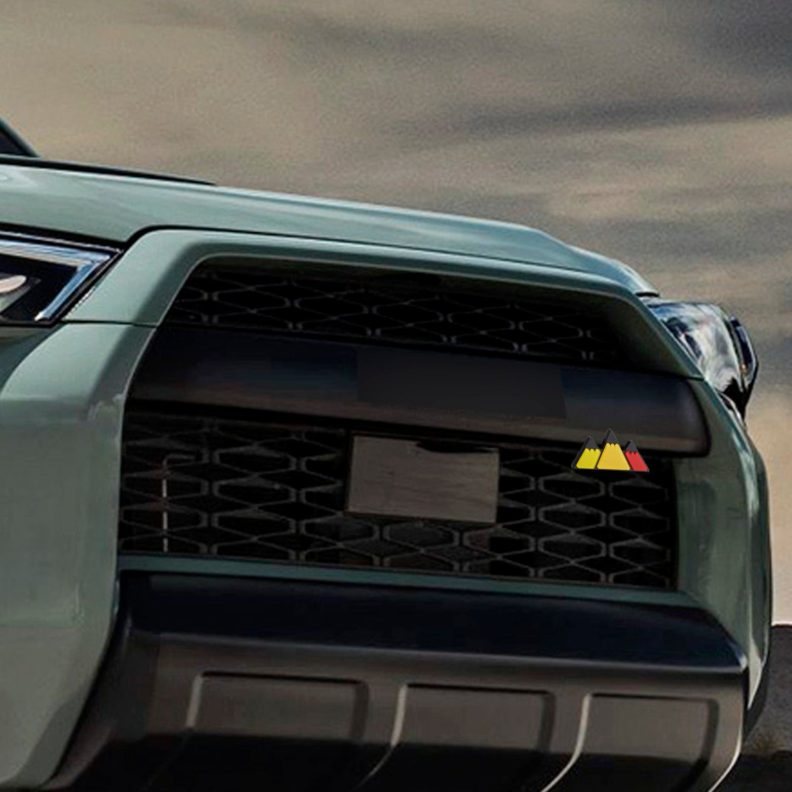 Tri-Color Grille Badge Emblem for Toyota Tacoma TRD Tundra RAV4 Red Scheme