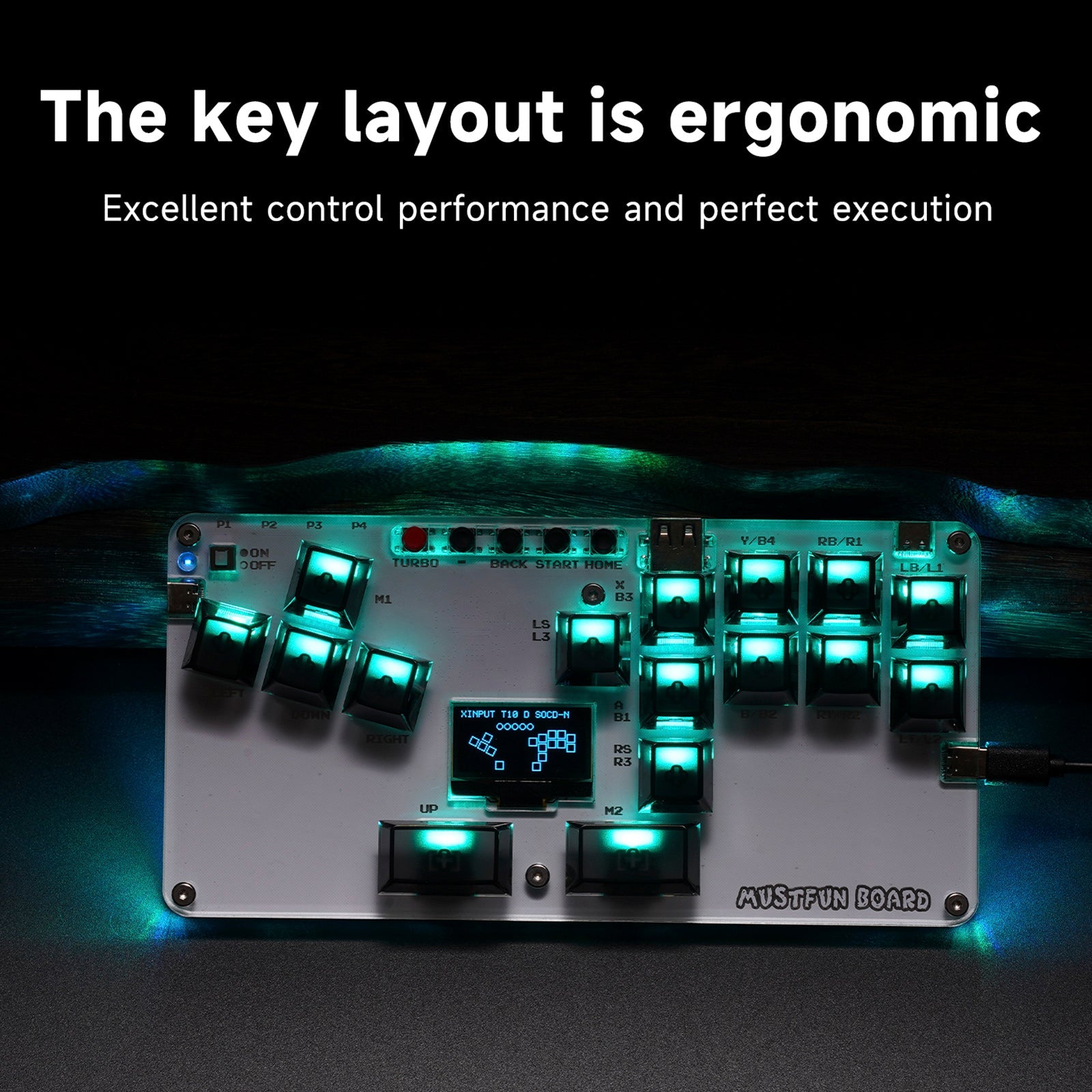 MustFun Hitbox Mini Stickless Controller Suitable For PC/PS3/PS4/Switch And Other Gaming Devices