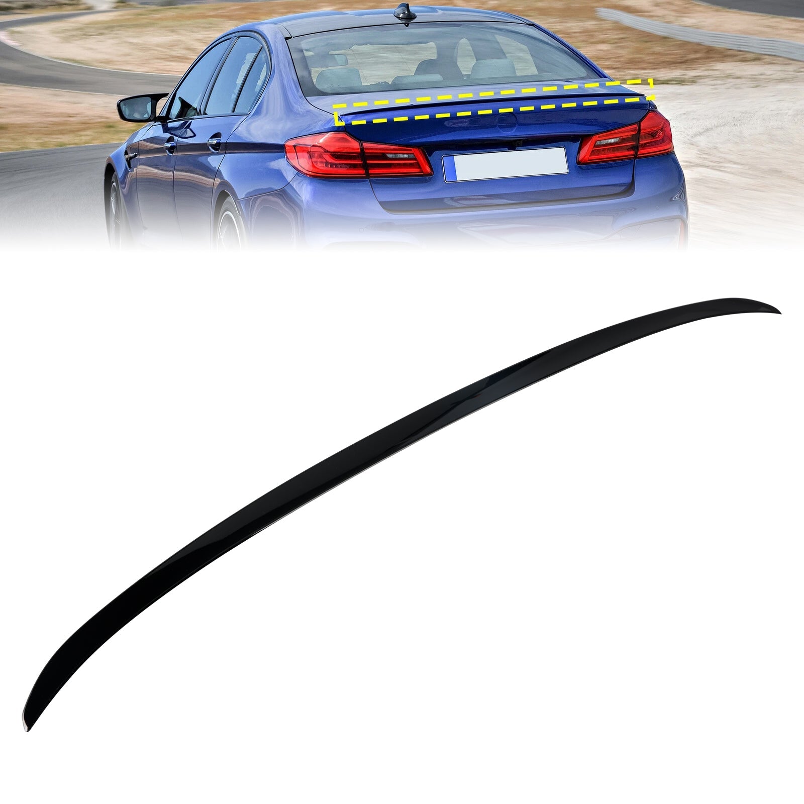 2017-2023 BMW 5 series G30 Sedan M5 Style Gloss Black Rear Boot Spoiler