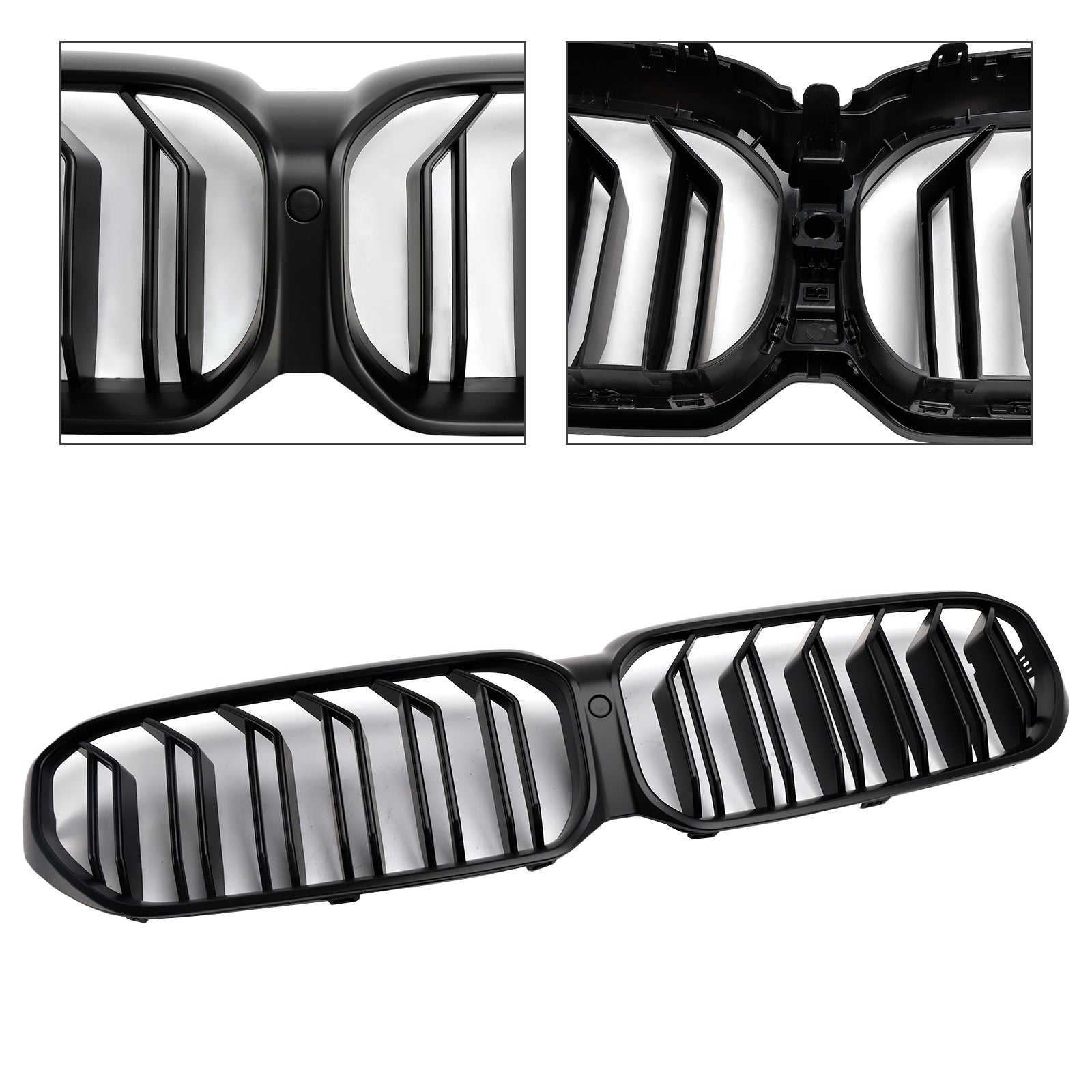2021-2024 BMW G30 G31 LCI Matte Black Dual Slats Front Kidney Grille