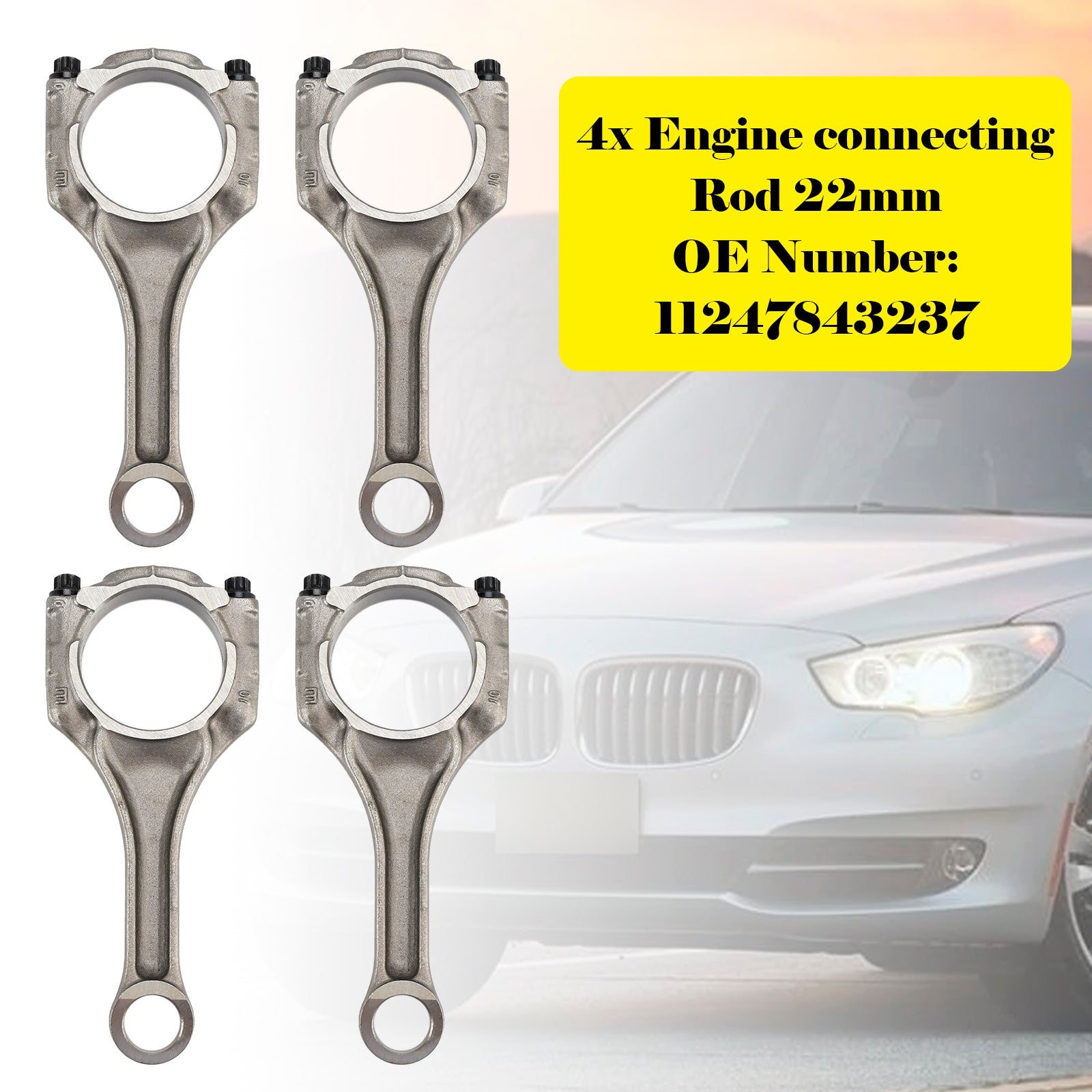 4x Engine connecting Rod 22mm For BMW 550i 650i F07 F10 F85 N63N S63N 4.4 V8