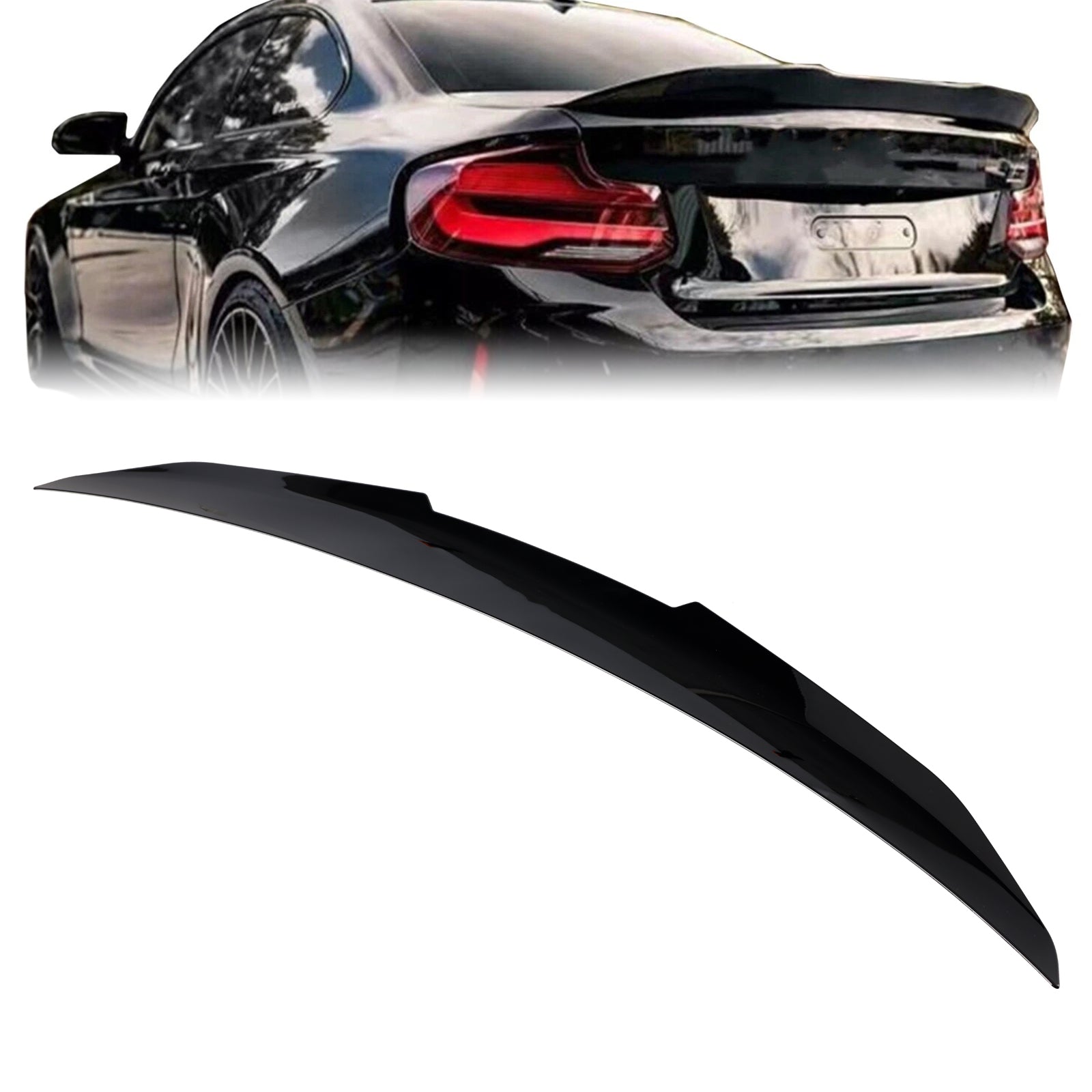 2014-2021 BMW 2 Series F22 2 Door Coupe Model Only Gloss Black Rear Boot Spoiler