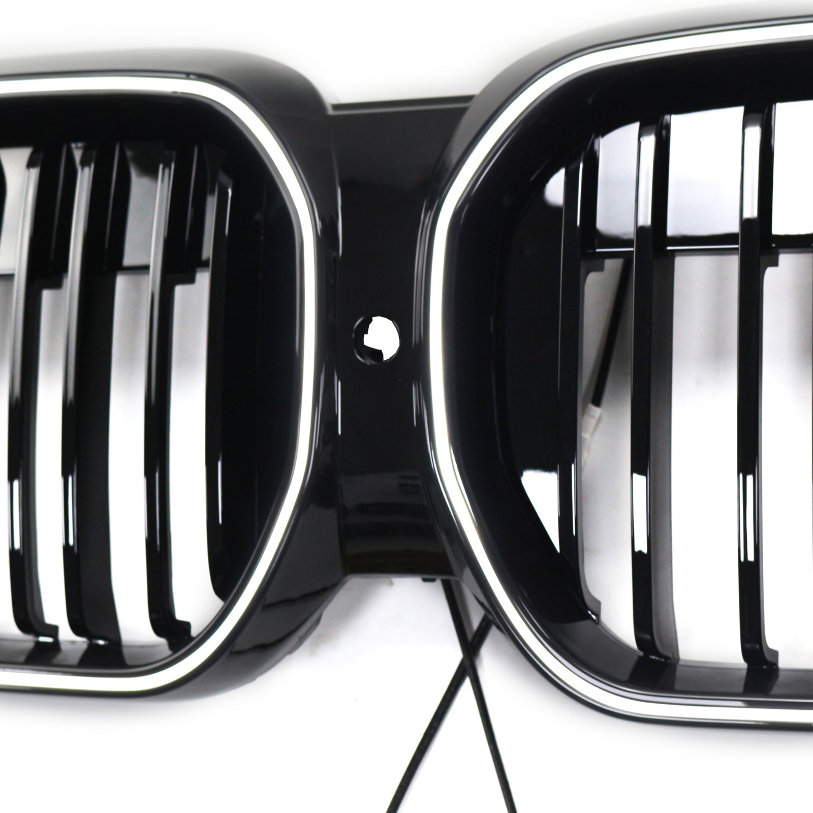 Double Slat Black Front Kidney Grill Grille Fit BMW IX3 G08 LCI 2022-2024