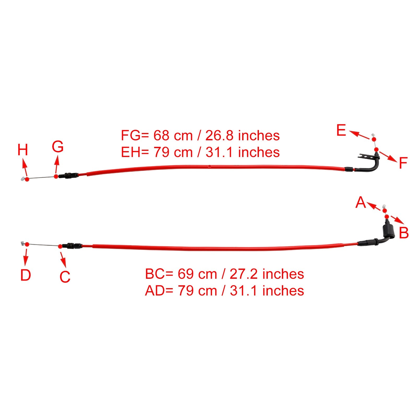 2009-2016 Suzuki GSXR1000 Throttle Cable Wire Red
