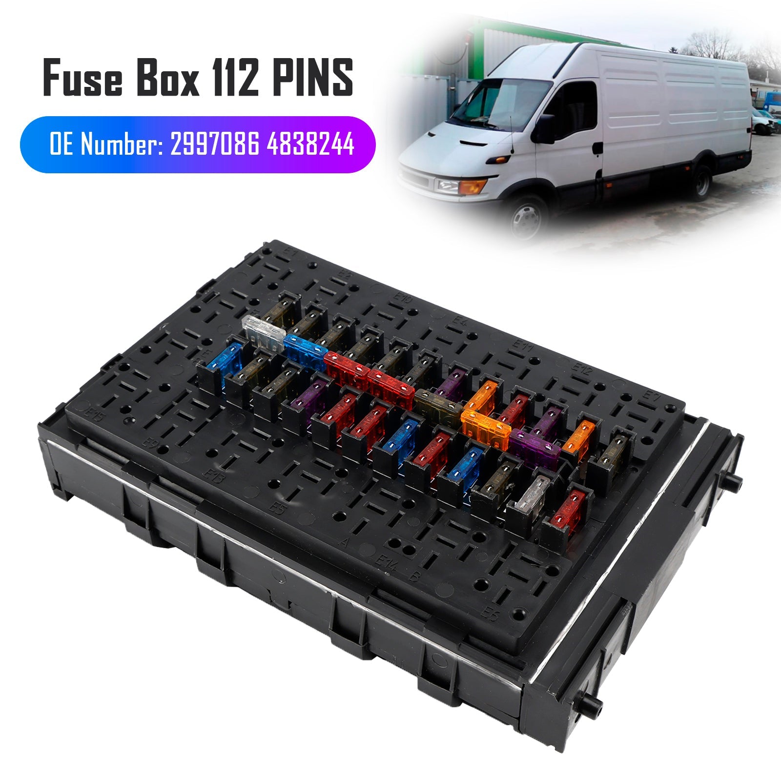 1989-2006 Iveco Daily II III Autobus Autocar Fuse Box 2997086 4838244