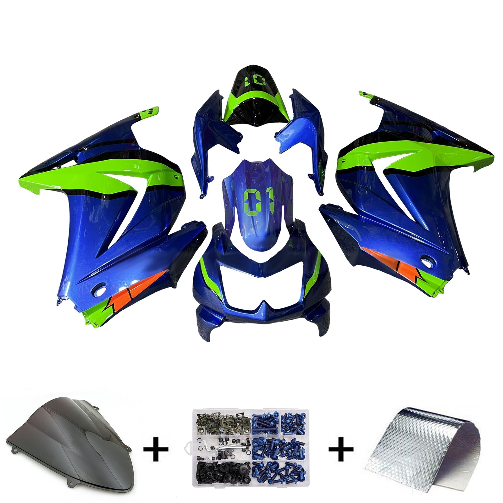 Injection Fairing Kit Bodywork Plastic ABS fit For Kawasaki EX250 Ninja250R 2008-2012