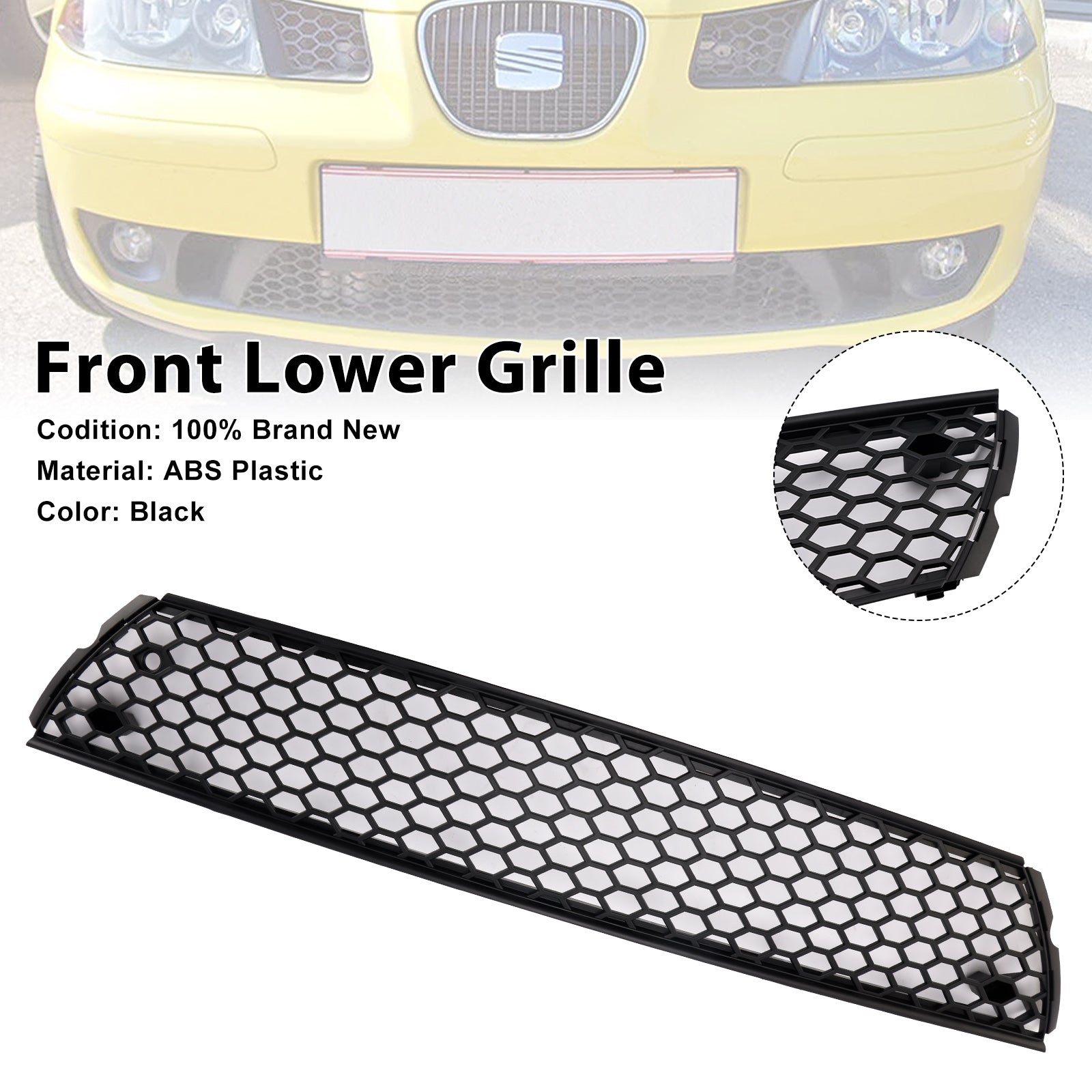 Front Honey Lower Grille Grill Fit Seat Ibiza 6L FR 2002-2006 Pre-Facelift