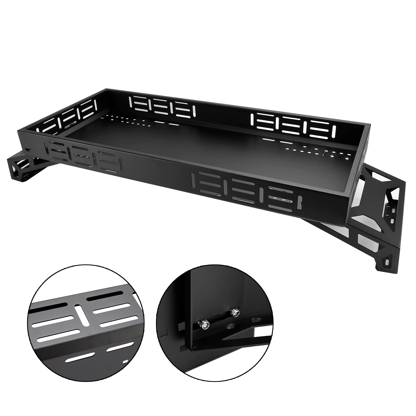 Utv Raised Metal Full-Bed Rack Universal Steel For Polaris Ranger 900 General