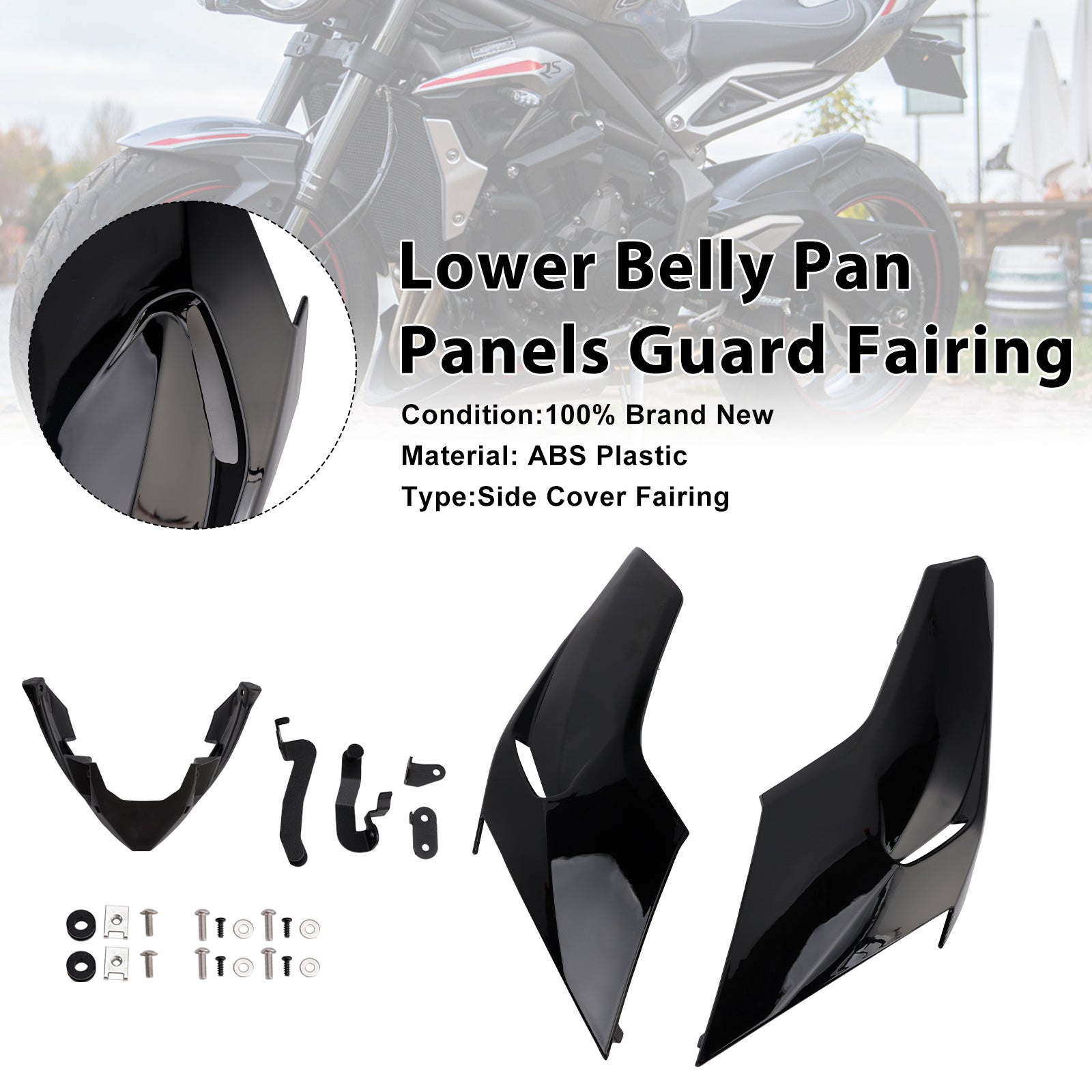 Lower Belly Pan Panels Guard Fairing For Street Triple 765 R/RS 2020-2022