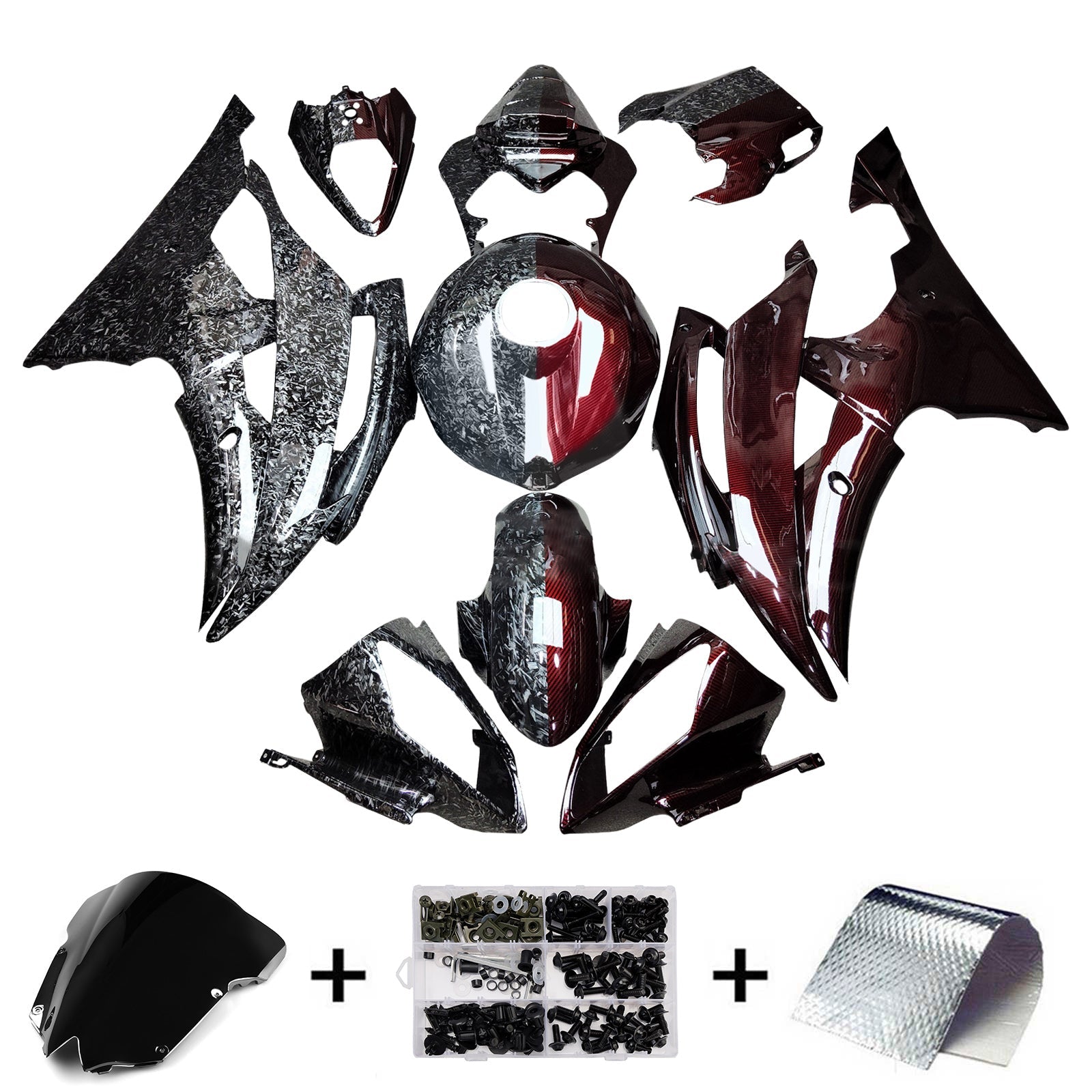 Injection Fairing Kit Bodywork Plastic ABS For Yamaha YZFR6 YZF-R6 2008-2016
