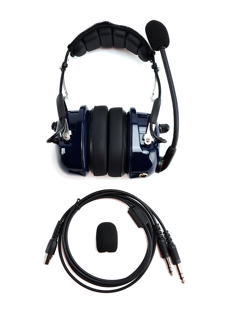 Pilot Noise-Cancelling Headset 6.3/5.2mm GA Plugs Universal Fit for Aircraft