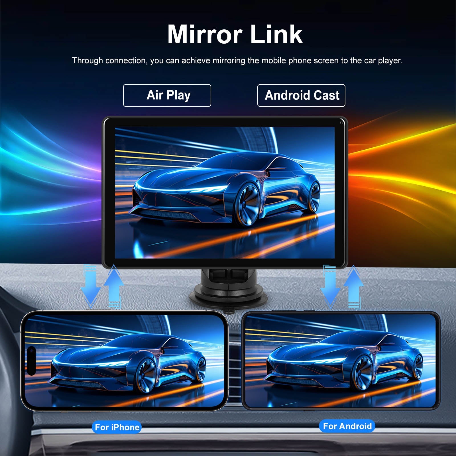8-inch Full Touch Screen Apple CarPlay Android Auto Switching Display AHD Camera