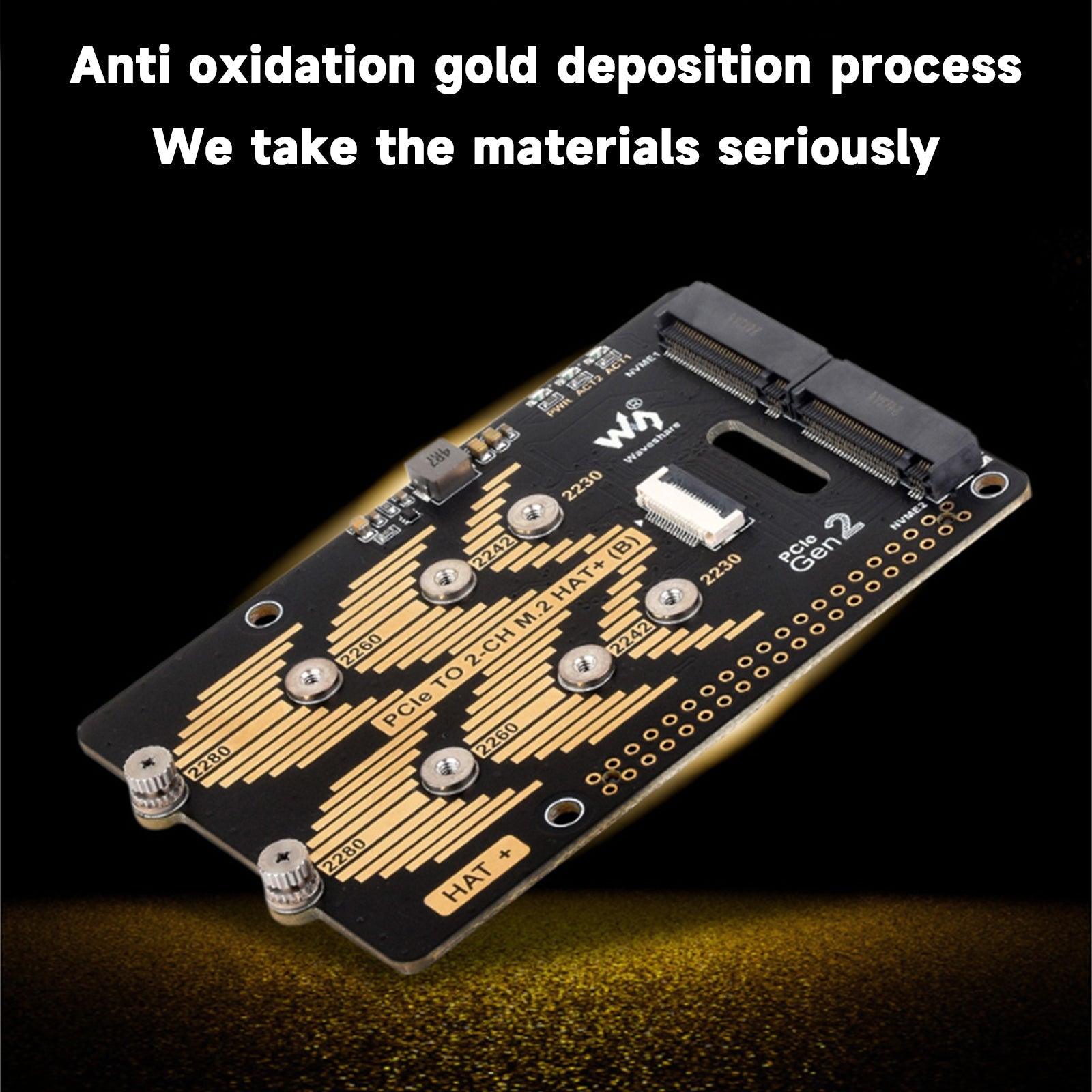 Raspberry Pi 5 PCIe Dual Channel Rotary Board Nvme Protocol Dual M.2 Hard Disk