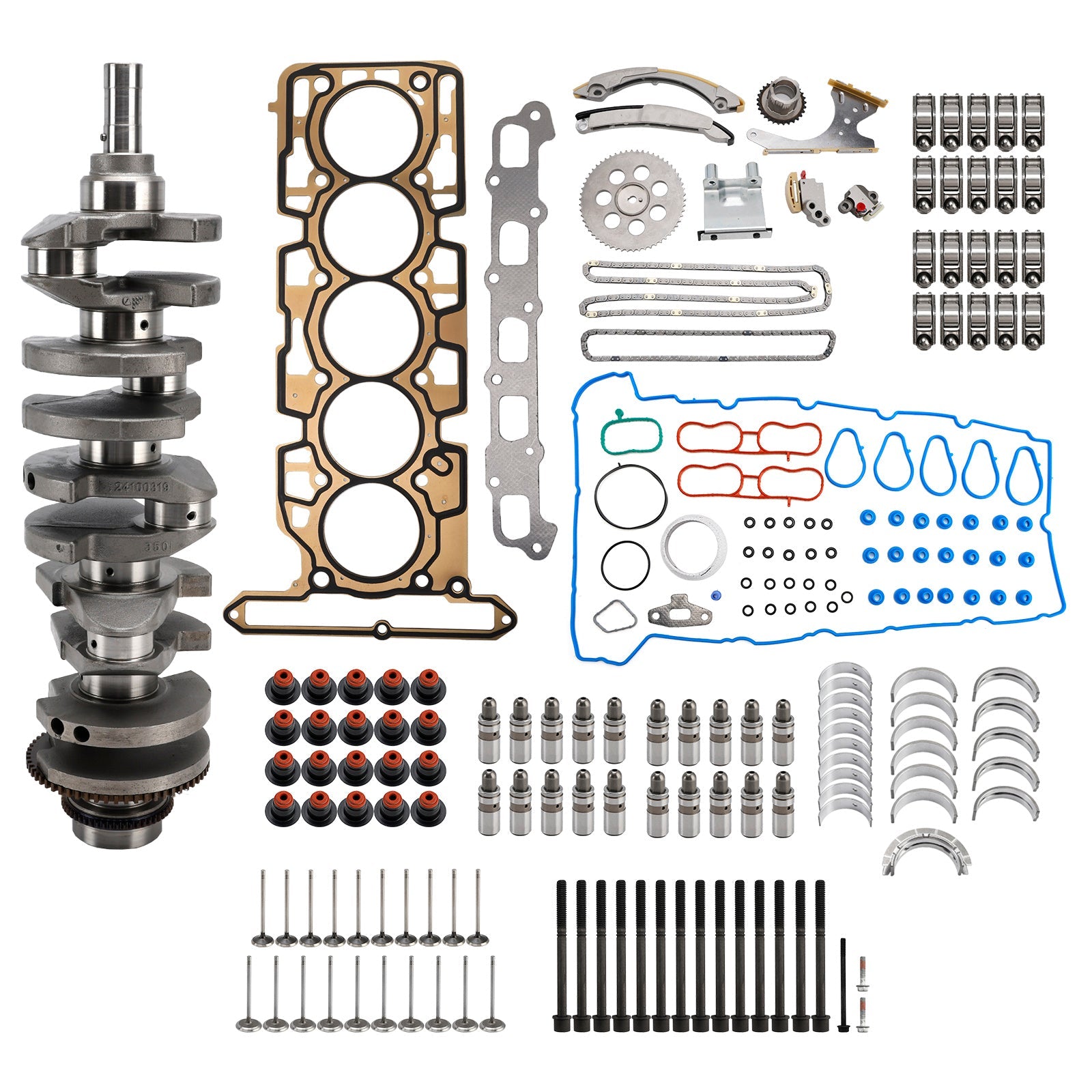 2009-2010 Hummer H3T 3.7L 3654CC 223CID L5 DOHC Engine Rebuild Kit Crankshaft 89017791 HS26390PT