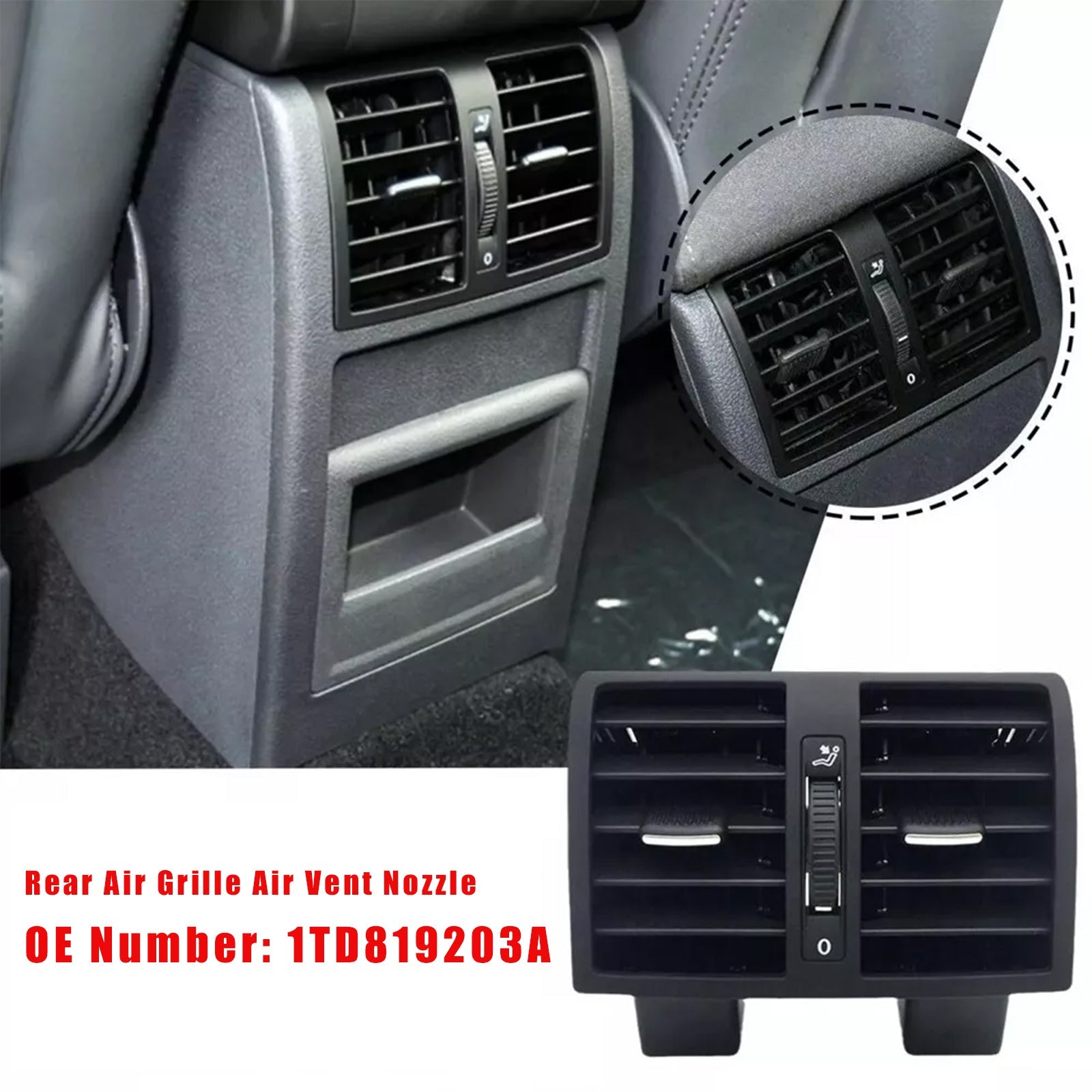 2004-2015 VW Touran Caddy Rear Air Grille Air Vent Nozzle 1TD819203A