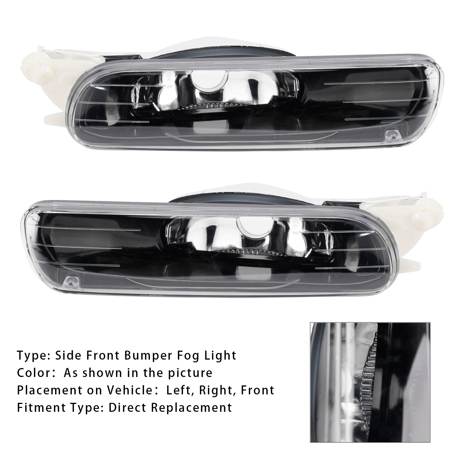 Pair Front Bumper Fog Light Without Blubs For E46 323i 325i 1998-2001(Pre-LCI)