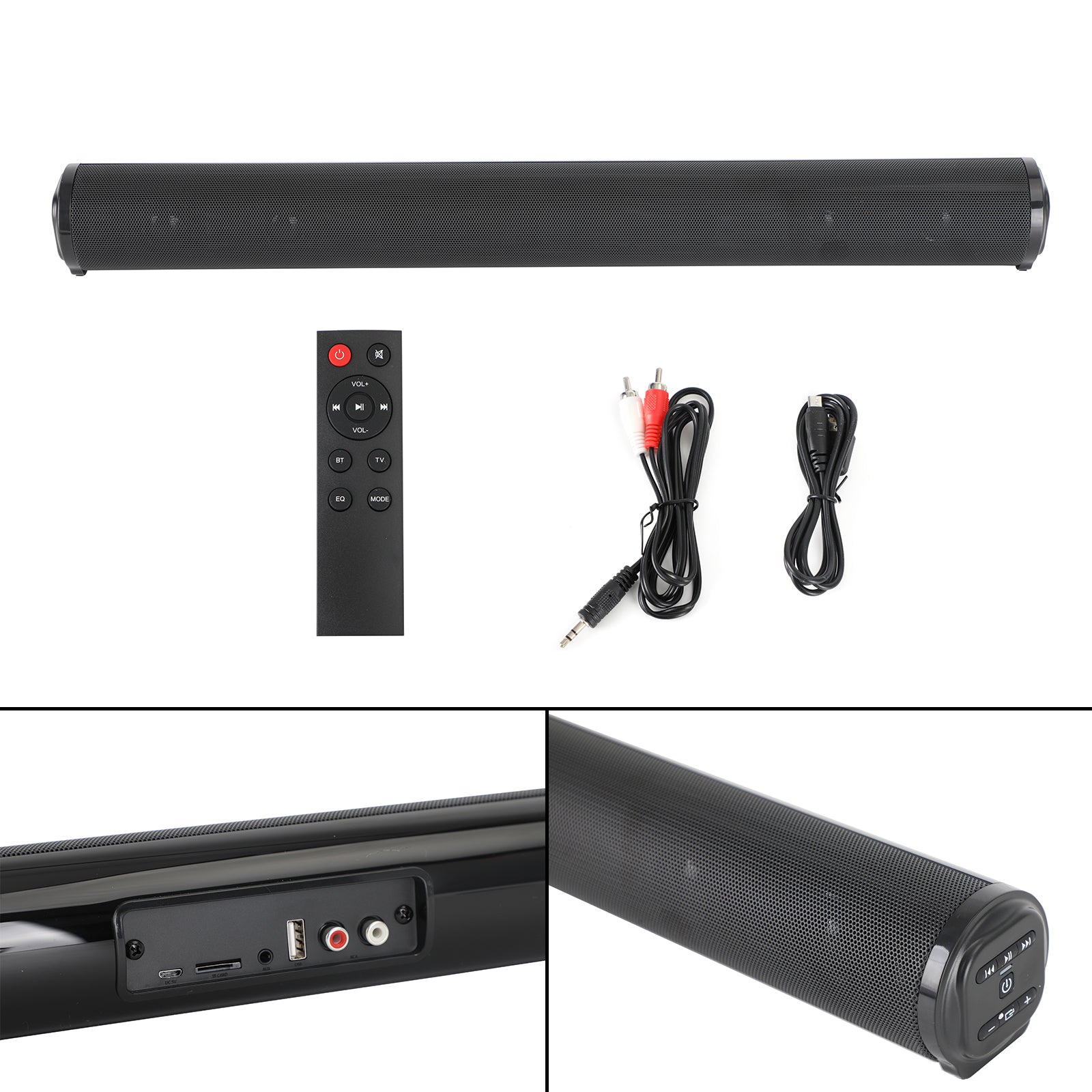 Bluetooth 5.0 Home TV Sound Bar 4 Speaker System Wireless Subwoofer 3D Surround