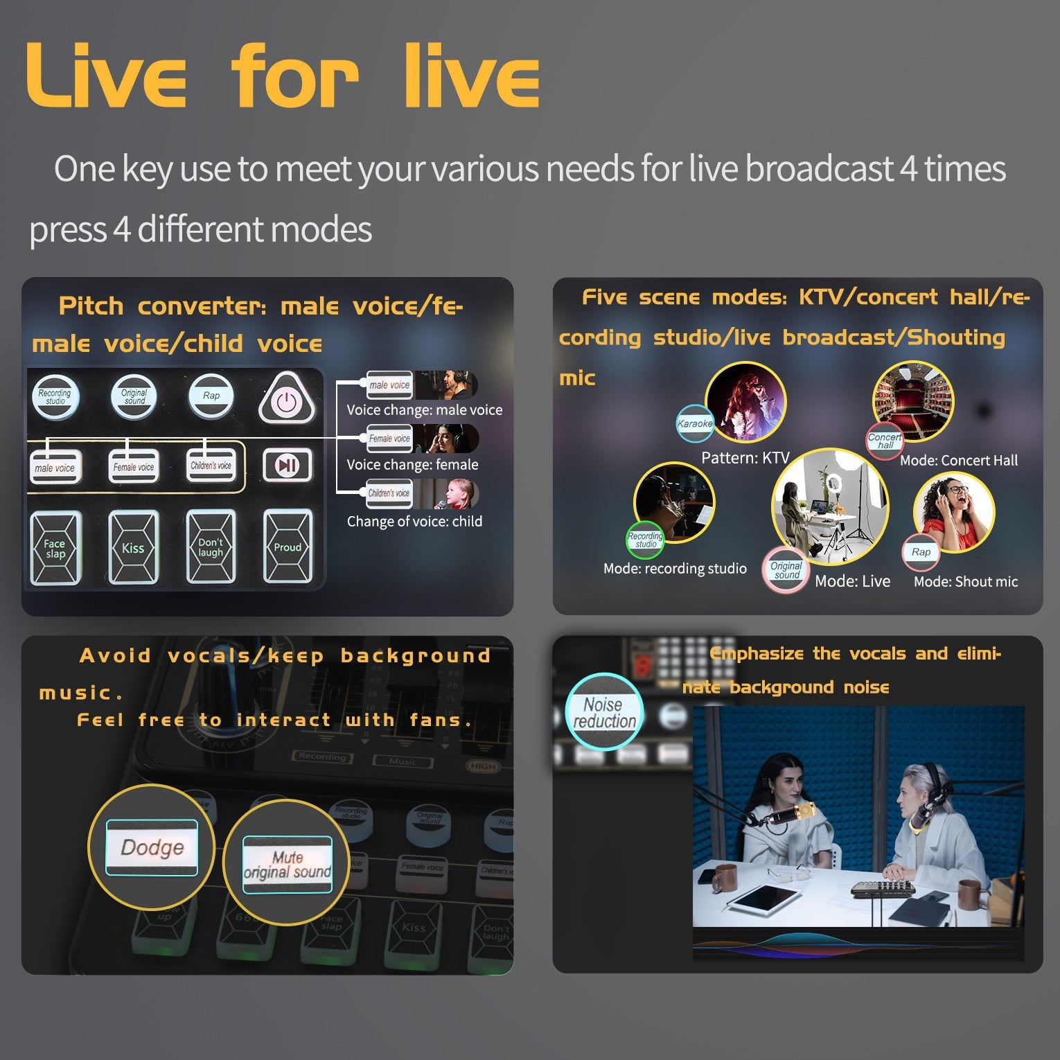 V10 Sound Card Live Sound Card Mobile Phone Karaoke Computer Live Broadcast Tik Tok Equipment