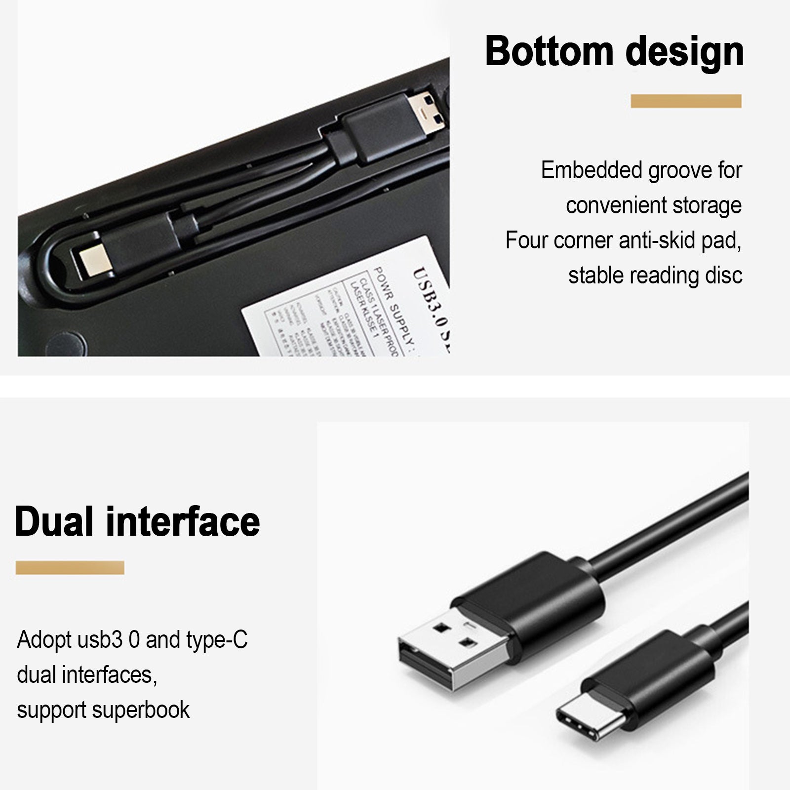 4K Genuine Burner External USB 3.0 Player DVD CD BD Recorder Drive Silver