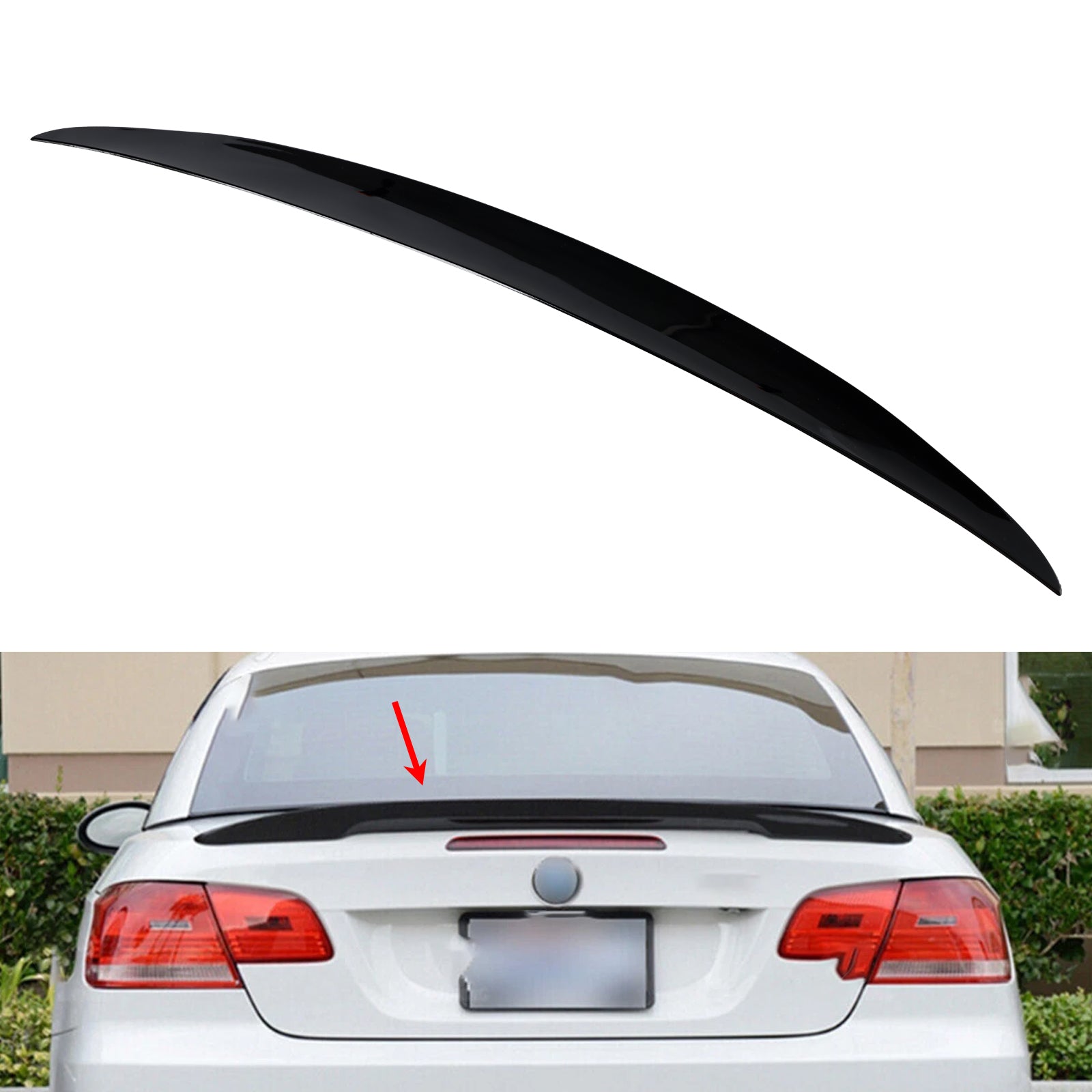 2007-2013 BMW 3 Series E93 2-Dr Convertible/ M3 Convertible Gloss Black Rear Boot Spoiler For BMW 3 Series E93 Convertible