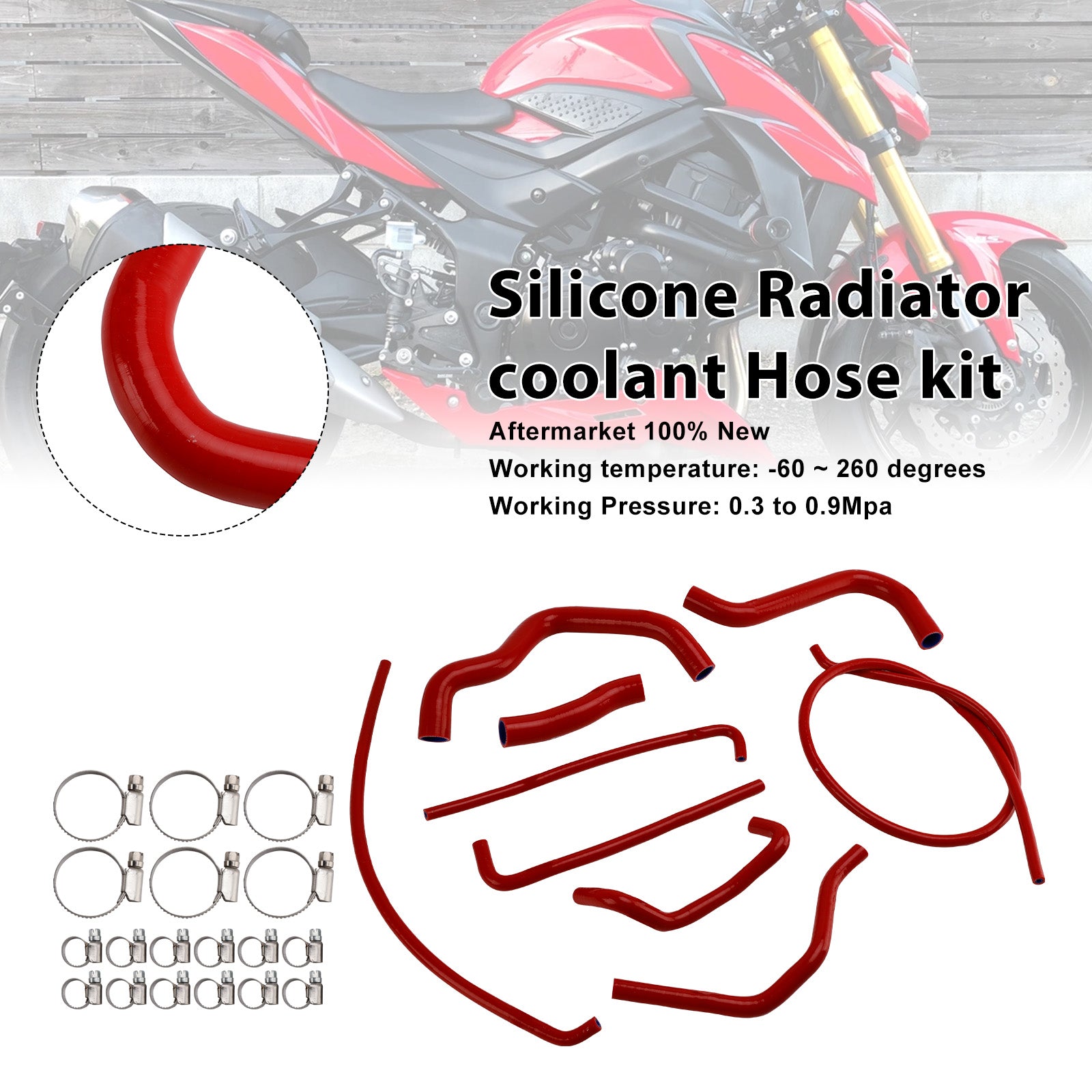 2017-2025 Suzuki GSX-S750/Z Silicone Radiator coolant Hose kit
