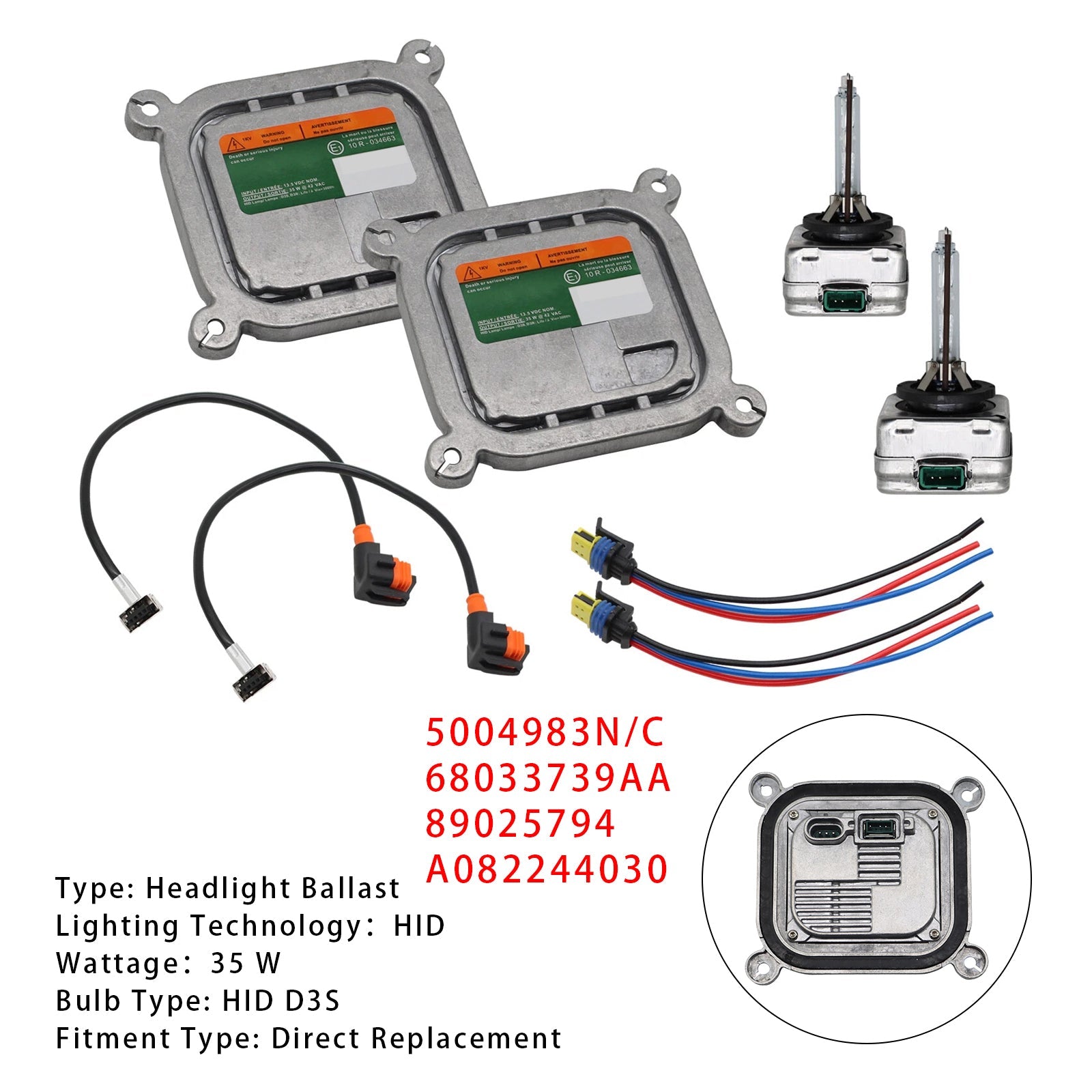 Xenon Headlight Ballast HID Control Unit Module Kit For Ford Mustang 2010-2019