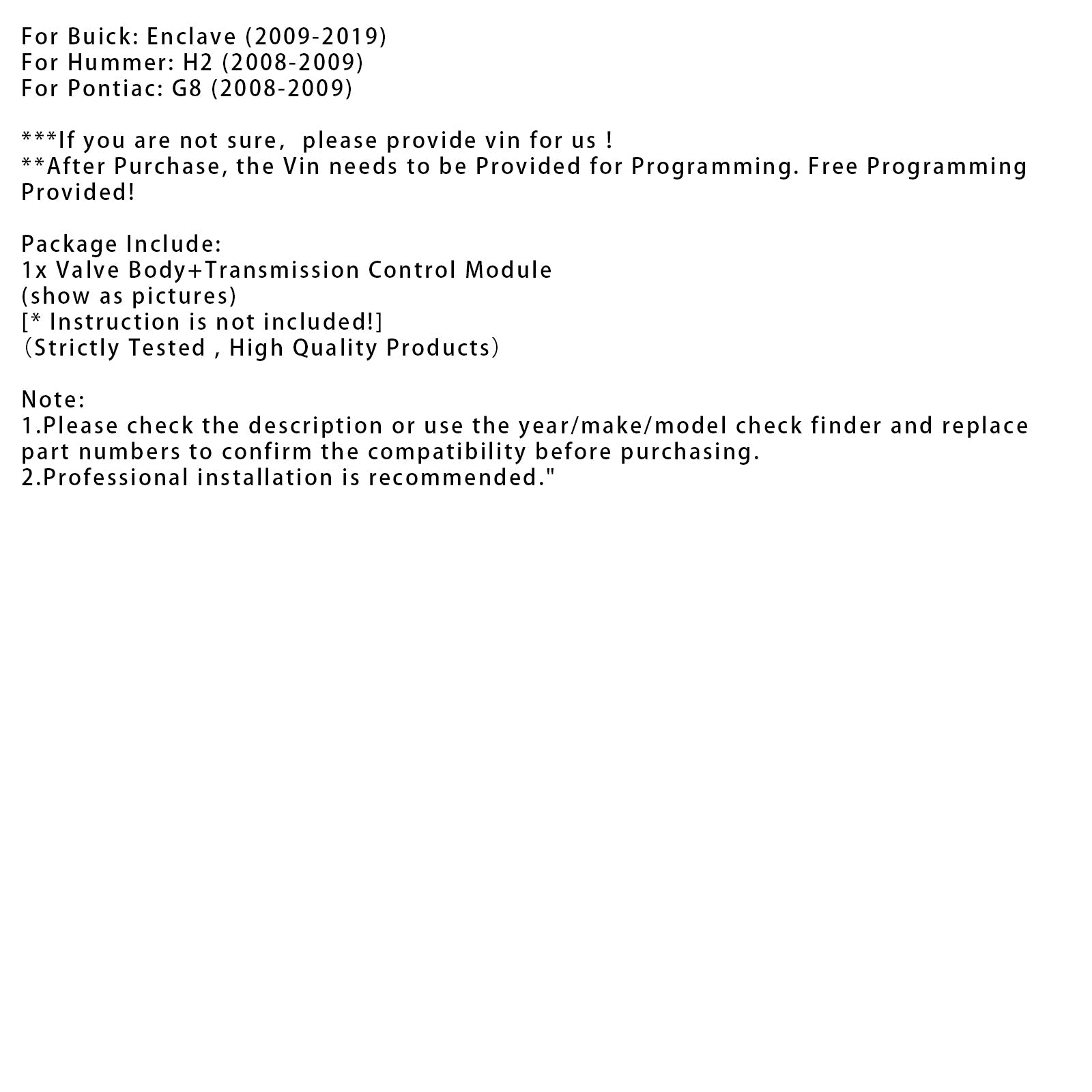 2010-2019 Chevrolet Camaro 6L80 6L80E Valve Body+Transmission Control Module & Solenoid