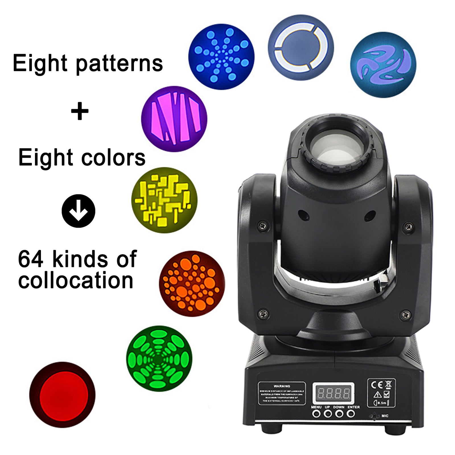 2Pcs Moving Head 8Gobo Stage Lighting RGBW LED DMX Beam Disco Party Light