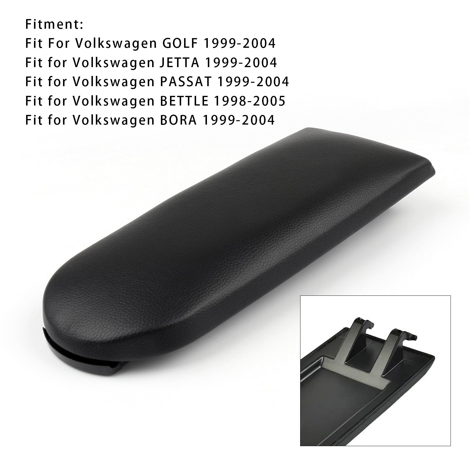 Black Leather Armrest Centre Console Lid For VW MK4 Jetta Bora Golf 18D867173