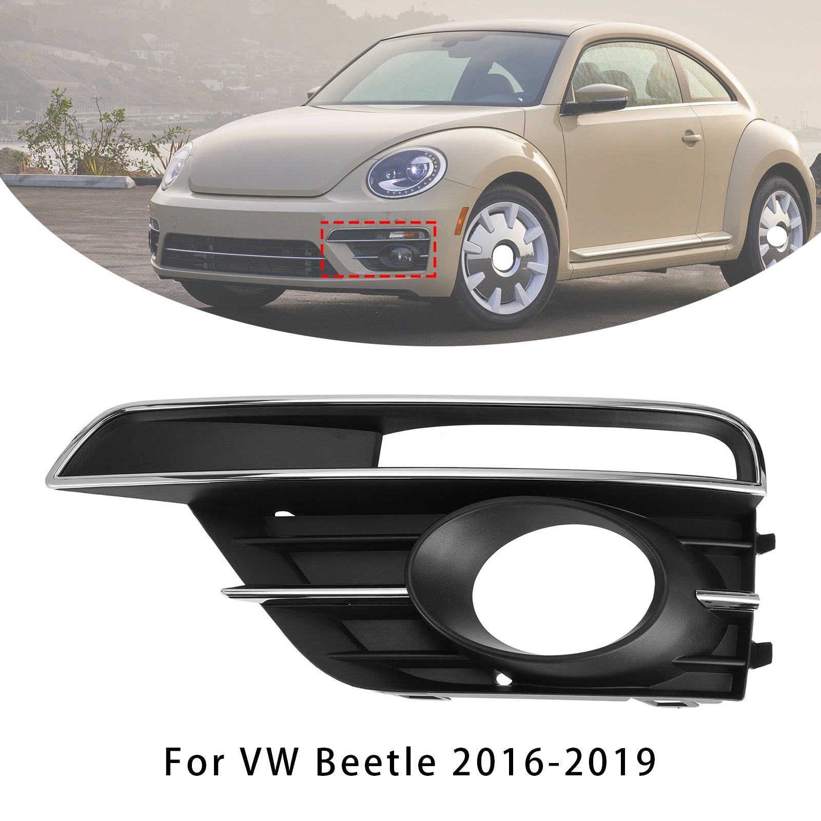 2016-2019 VW Beetle Car Left Side Fog Light Grille Cover 5C5854661K