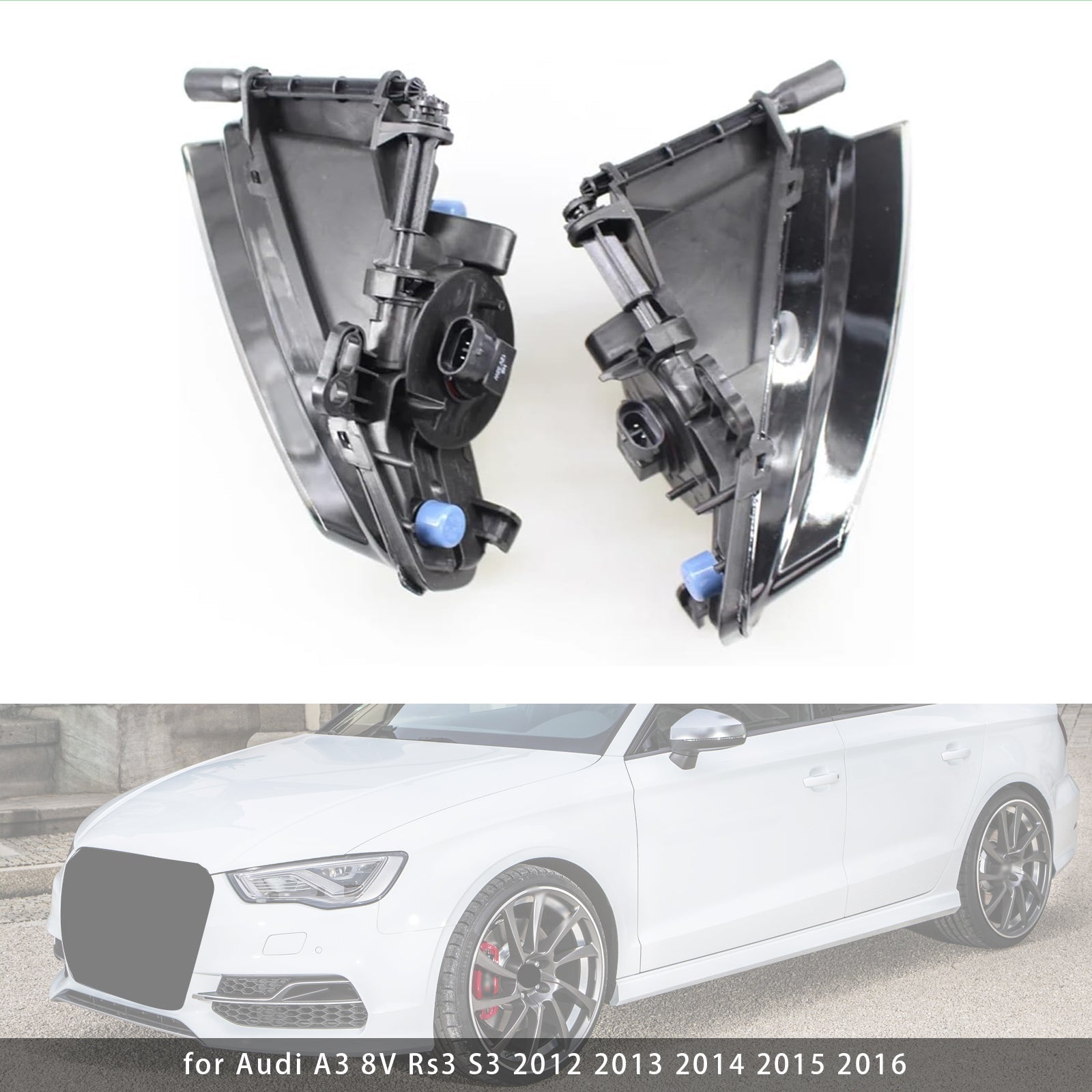 2012-2016 Audi A3 8V Rs3 S3 Pair Front Right Fog Light Lamps With Bulbs
