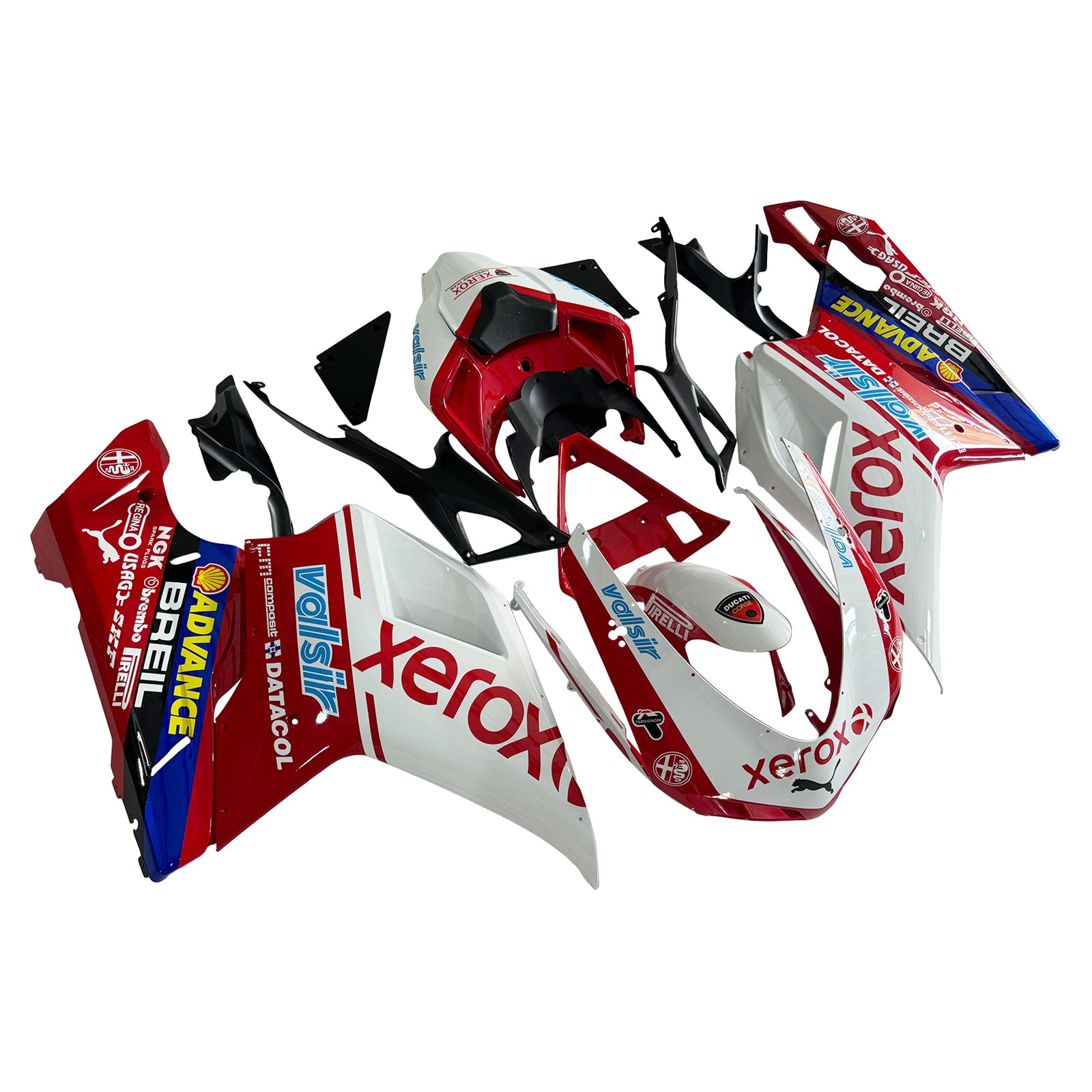 Fairings for 2007-2012 Ducati 1098 1198 848 White & Red Xerox Generic