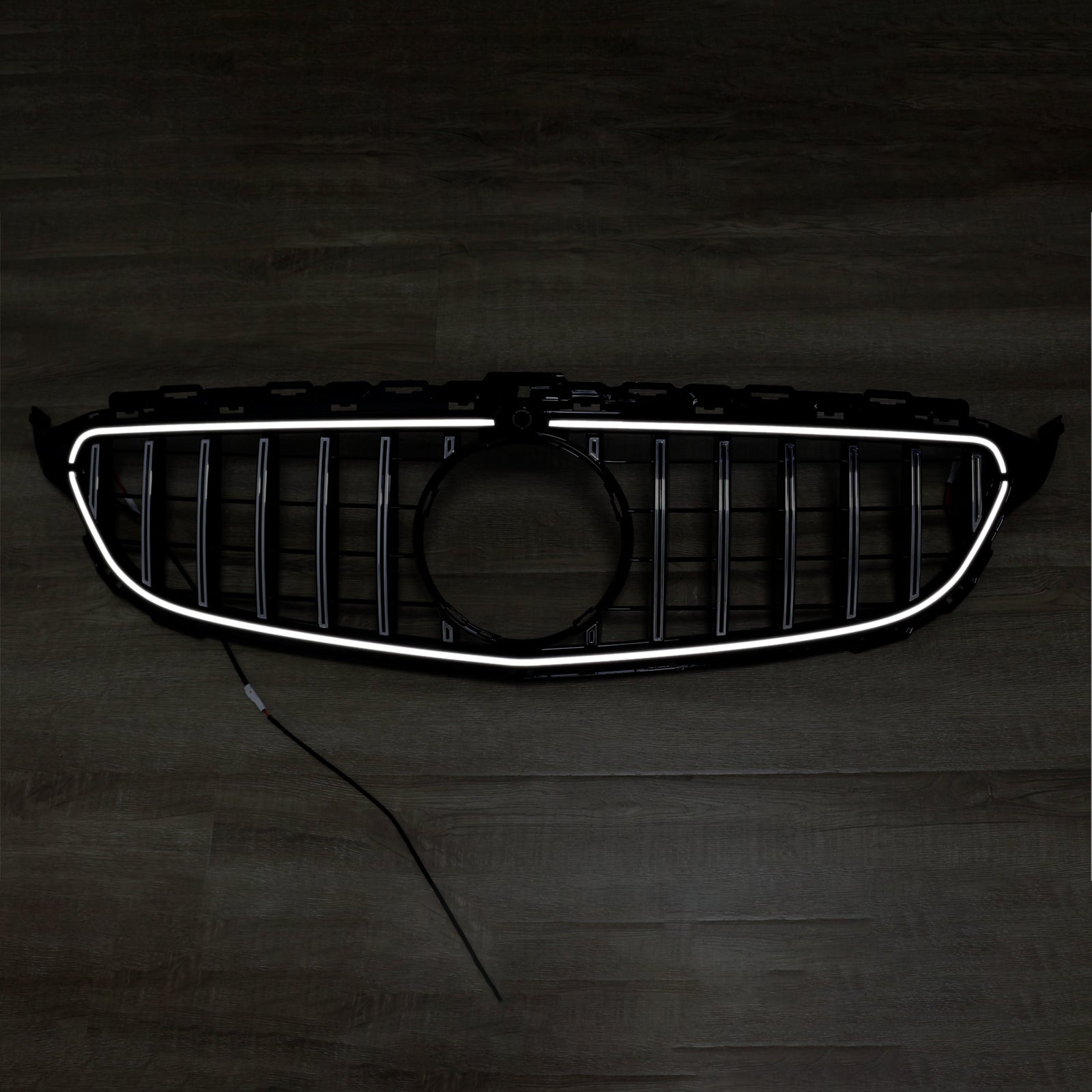 Chrome Front Bumper Grill Grille Fit Mercedes W205 C250 C300 2015-2021 W/LED